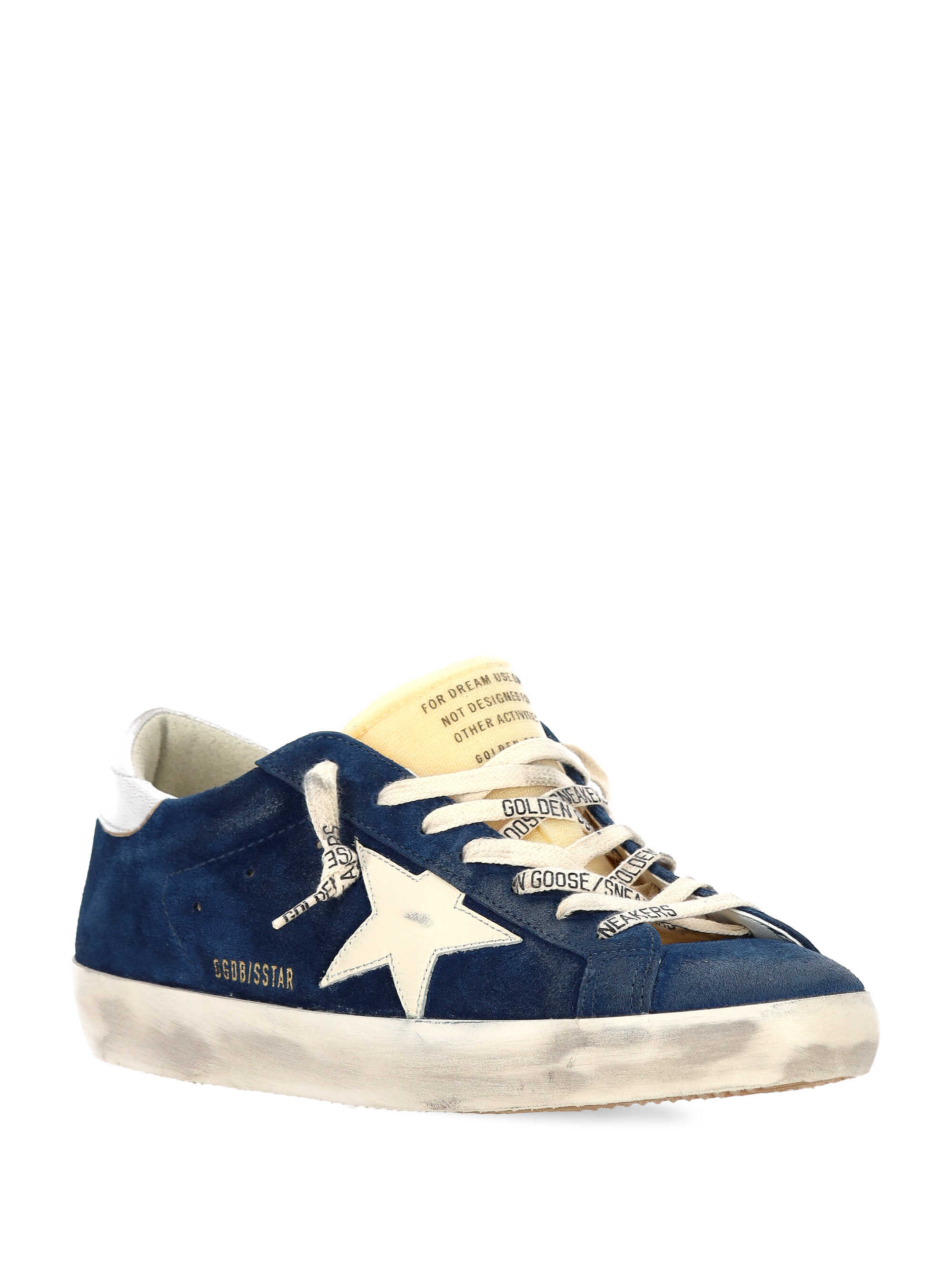 Golden Goose Super-star Suede Upper And Toe Foam Tongue Leather Star Laminated Heel Sneakers Blue In Blue
