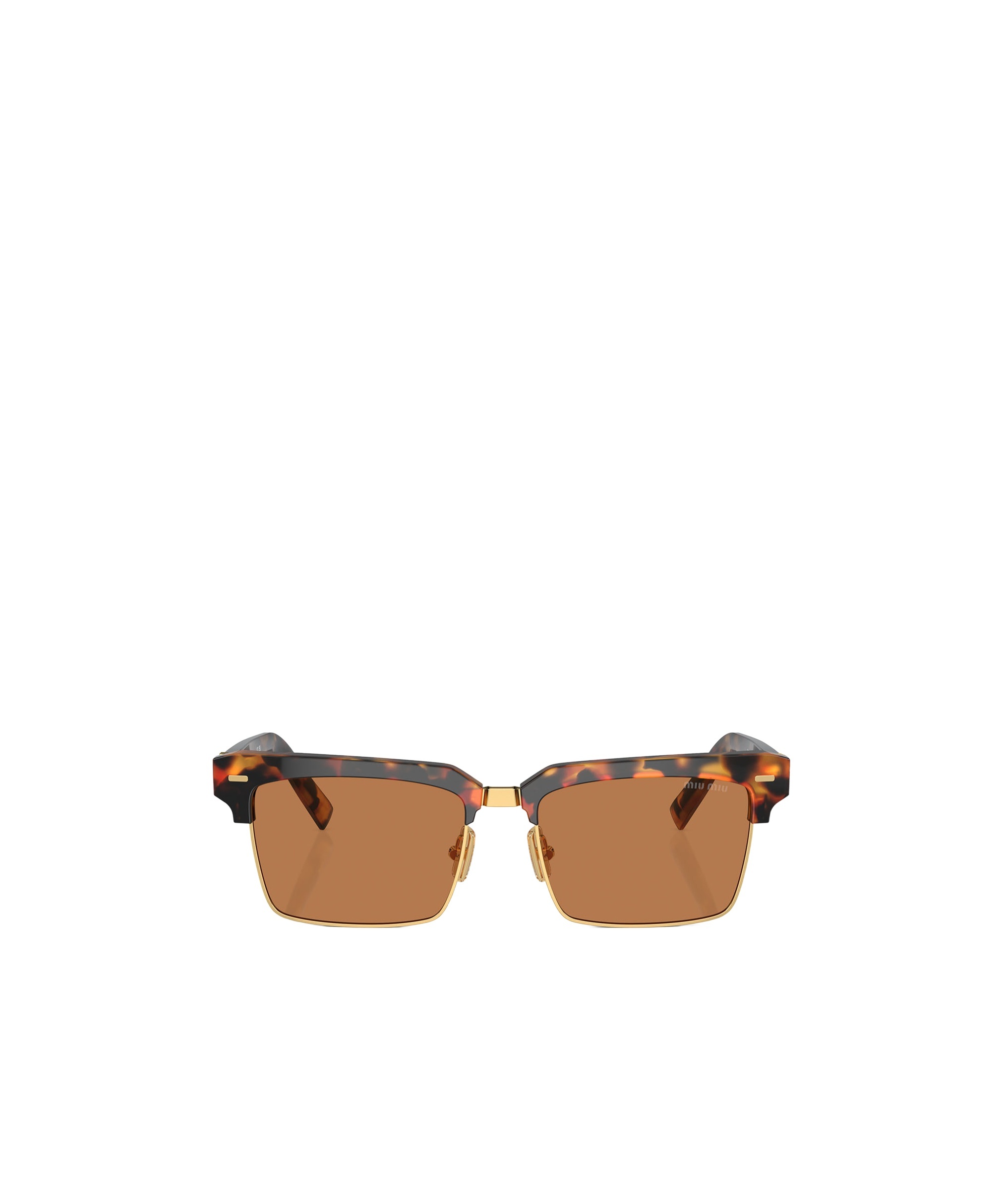 Miu Miu Rectangle-frame Sunglasses In Brown