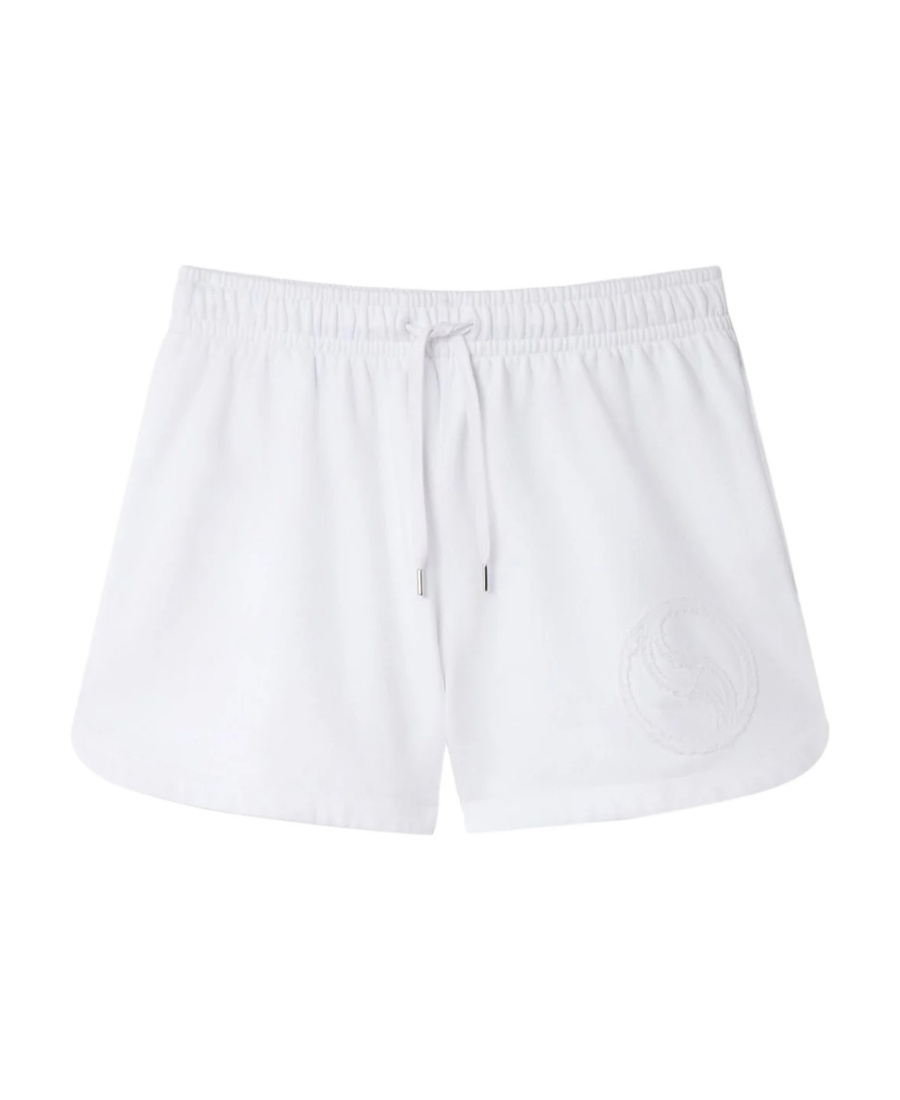 Stella Mccartney S-wave Jersey Drawstring Shorts In White