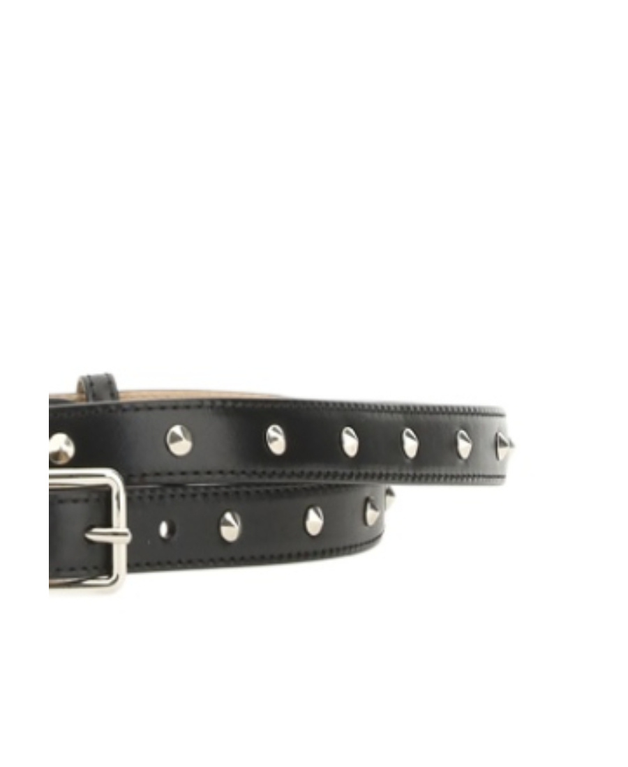 Alexander Mcqueen Long Studded Belt In Black