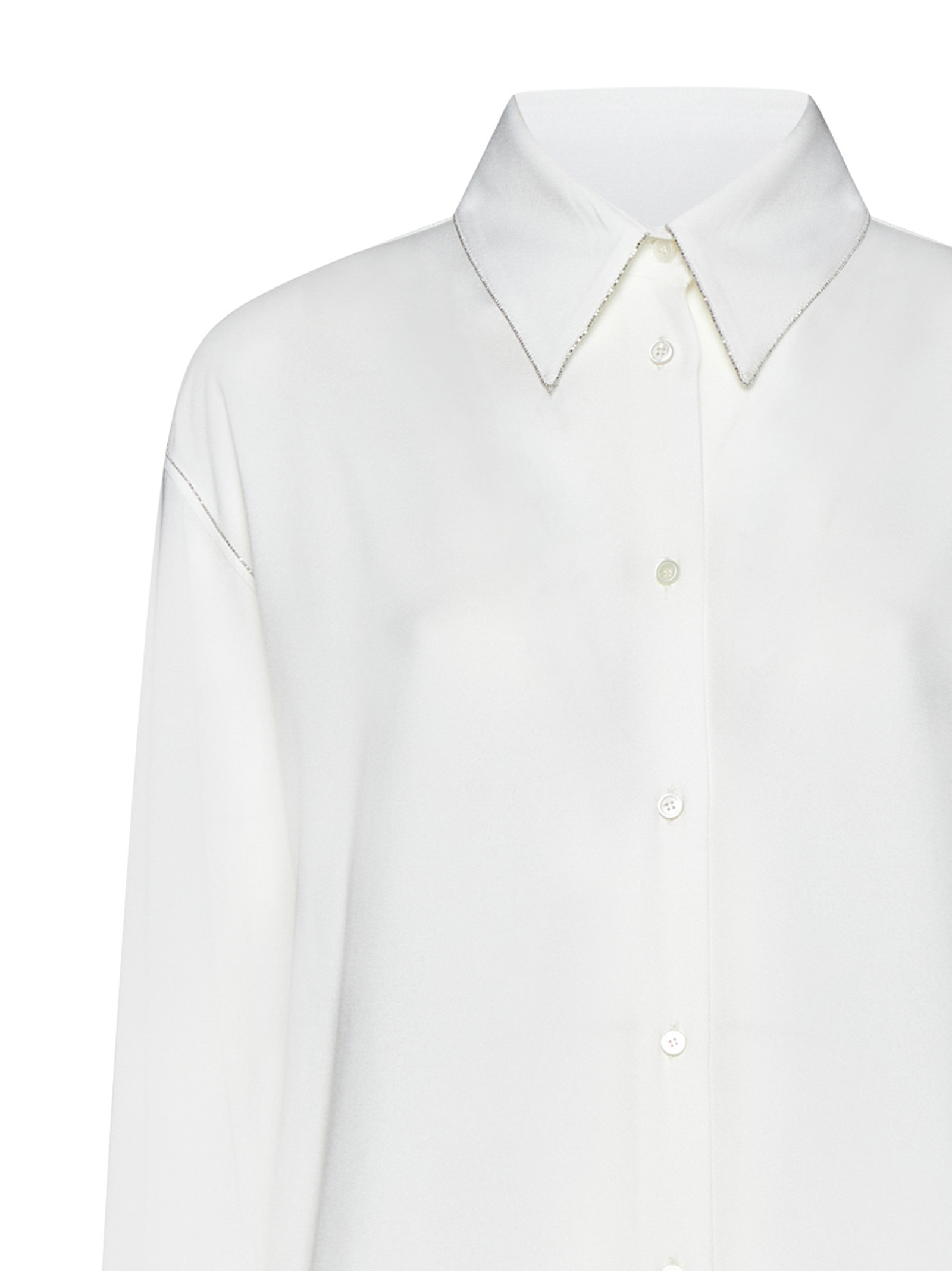 Fabiana Filippi Button-up Georgette Shirt In White