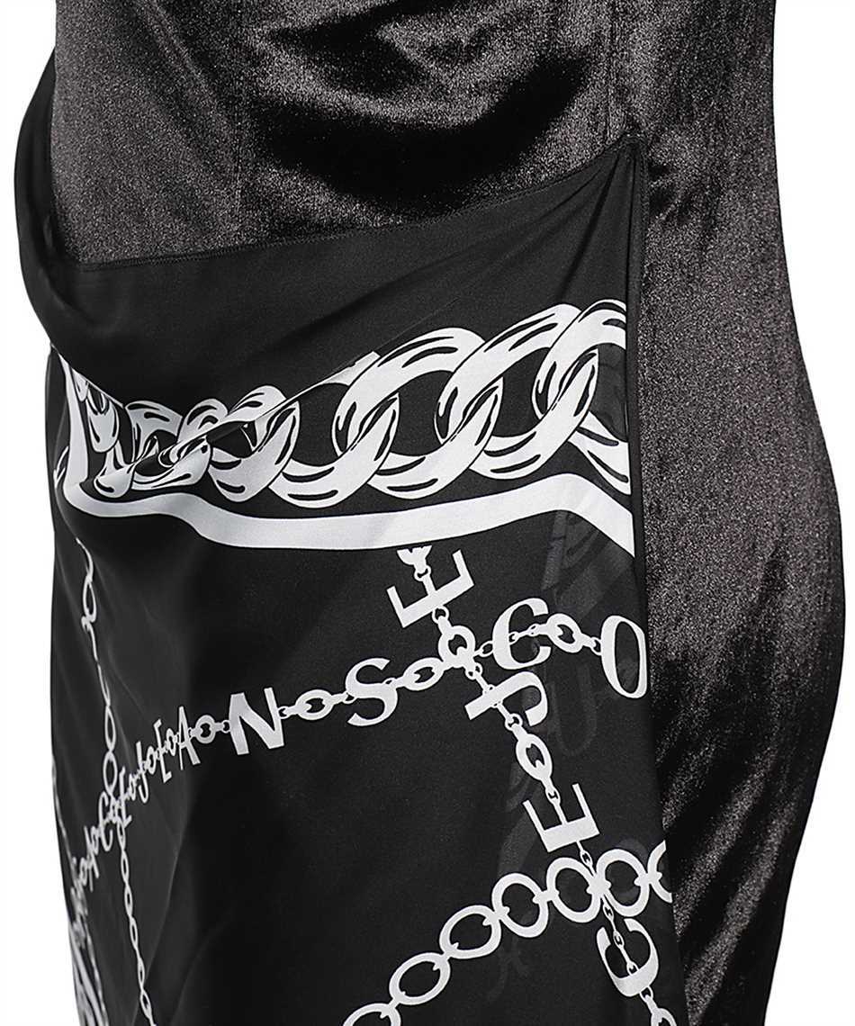 Versace Jeans Chain Link-print Scarf-detail Minidress In Black