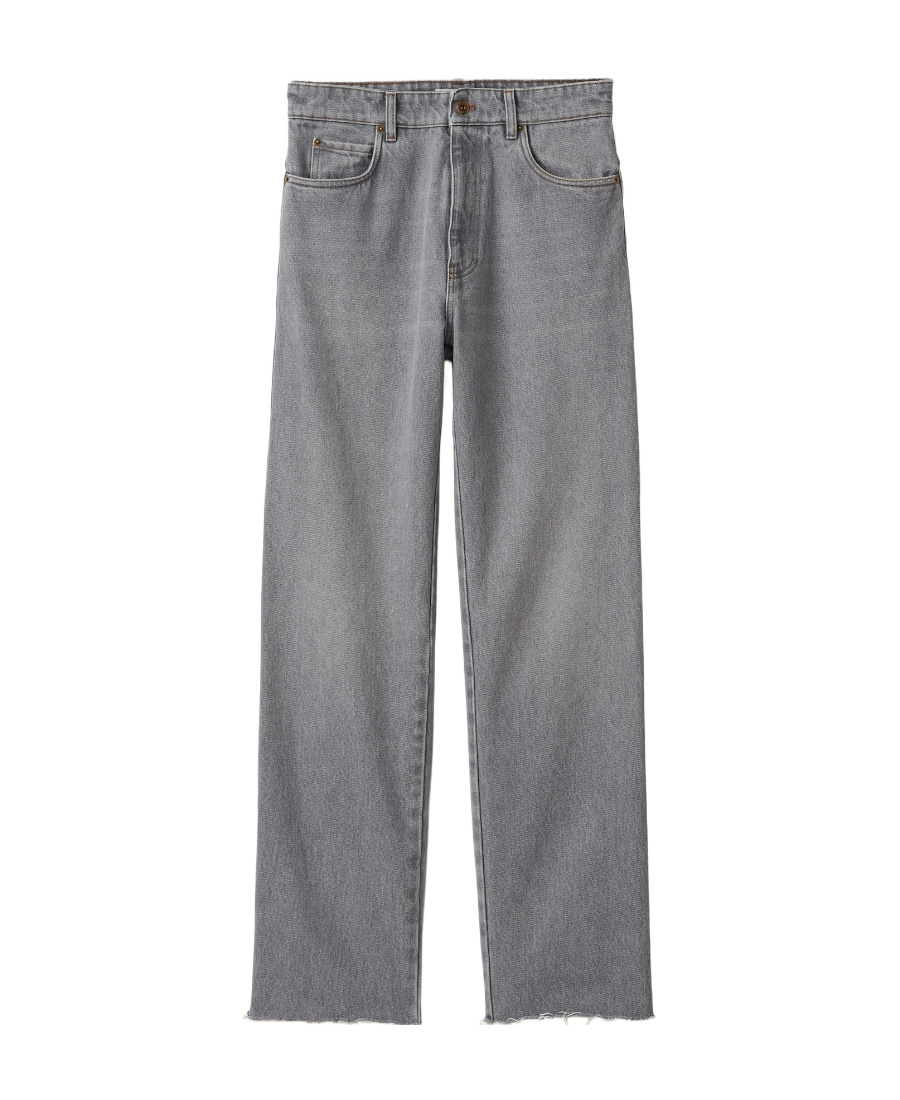 Miu Miu Denim Pants In Gray