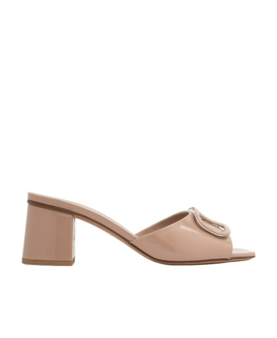 Valentino Garavani Womens Blush Vlogo 60 Patent Leather Heeled Mules In Rose Cinnamon