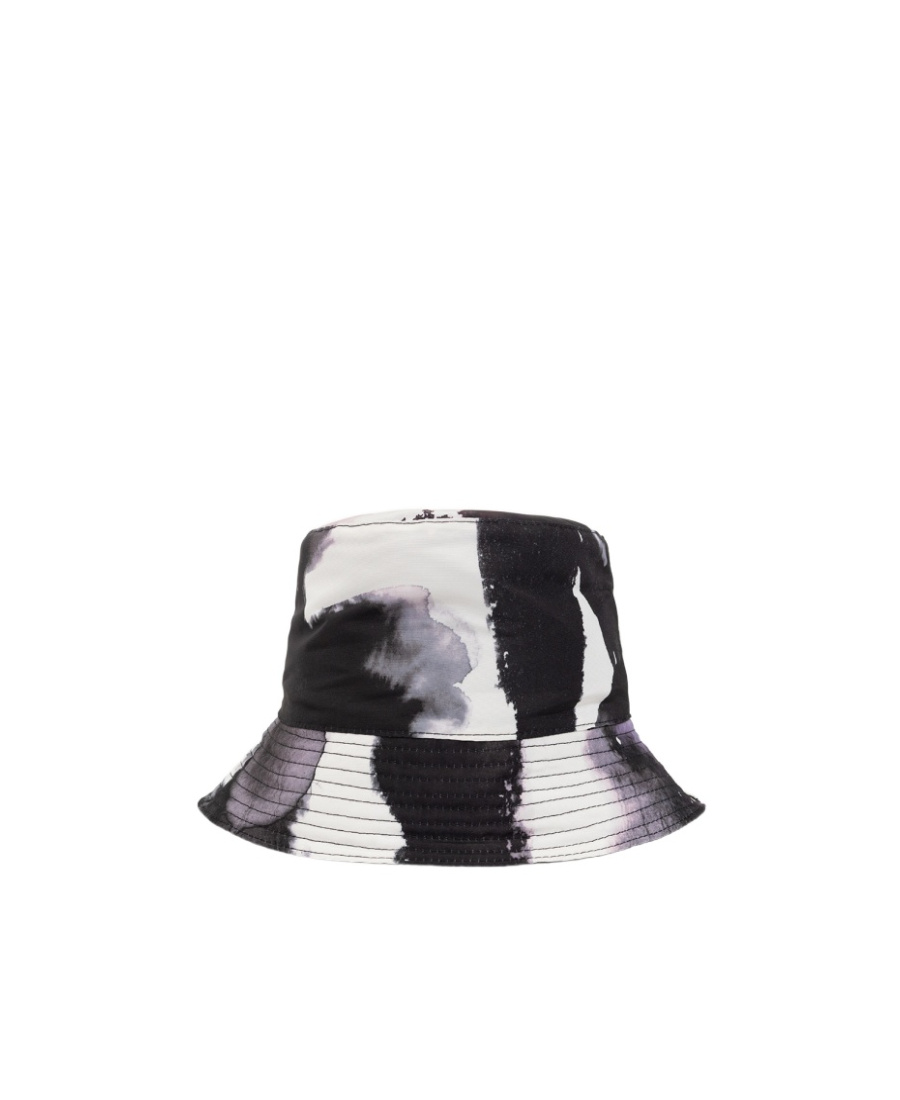 Alexander Mcqueen Watercolour Graffiti Bucket Hat In Black