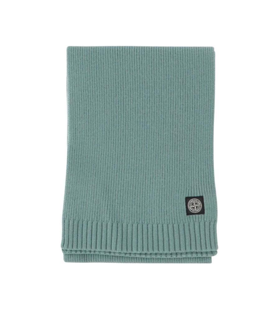 Stone Island Logo Blended Scarf In Green