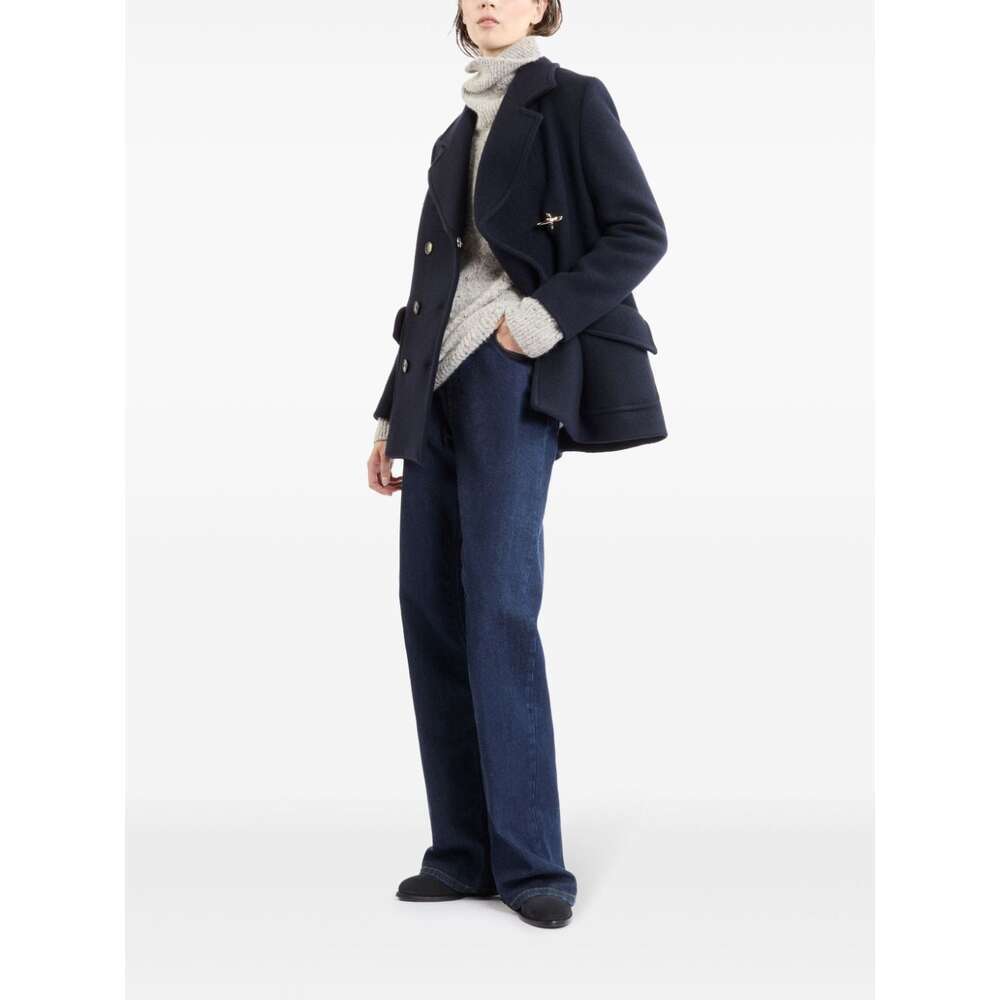 Fay Women Wool Pacoat In Black