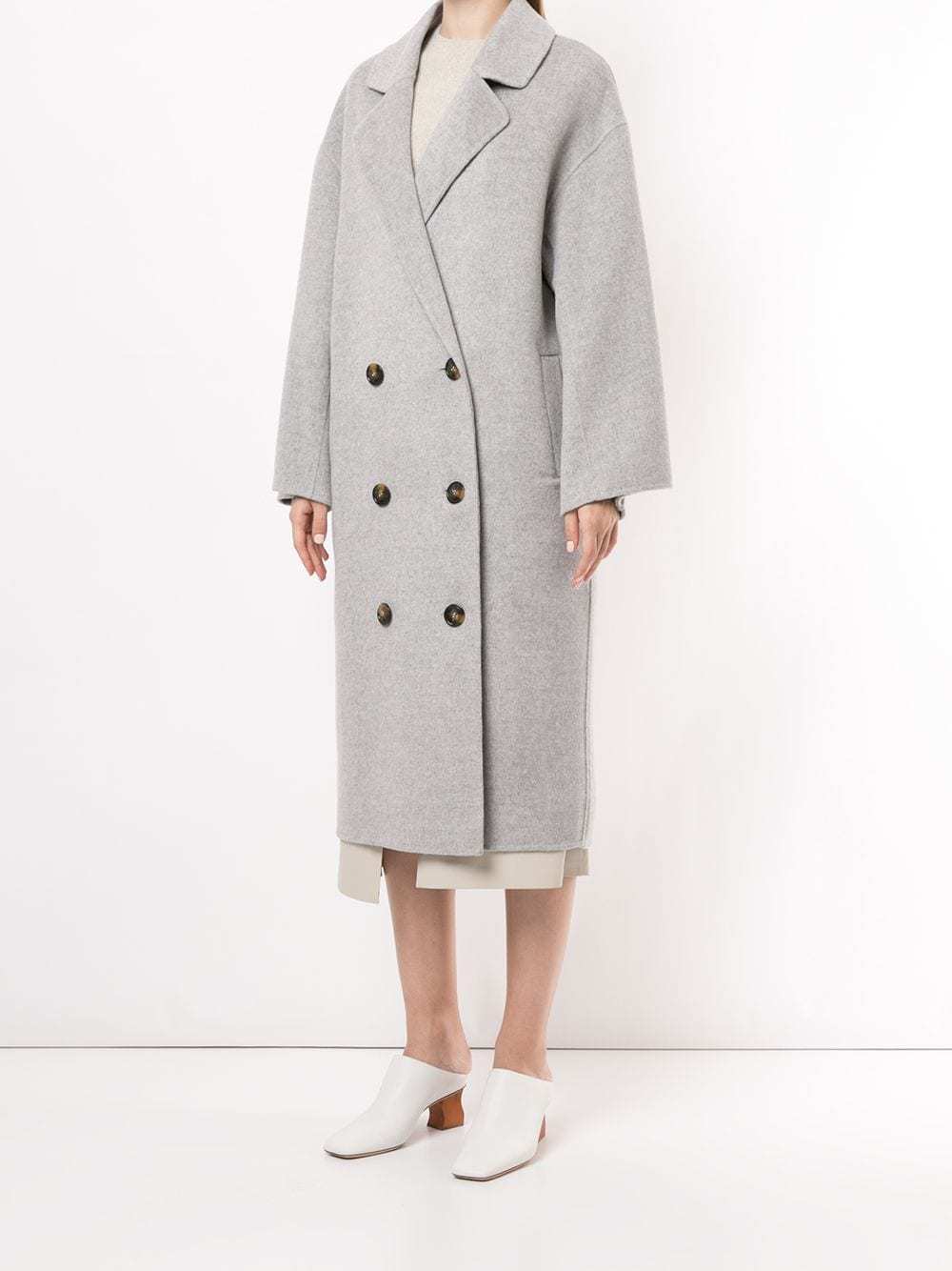 Loulou Studio Borneo Double-breasted Wool And Cashmere-blend Coat In Gray