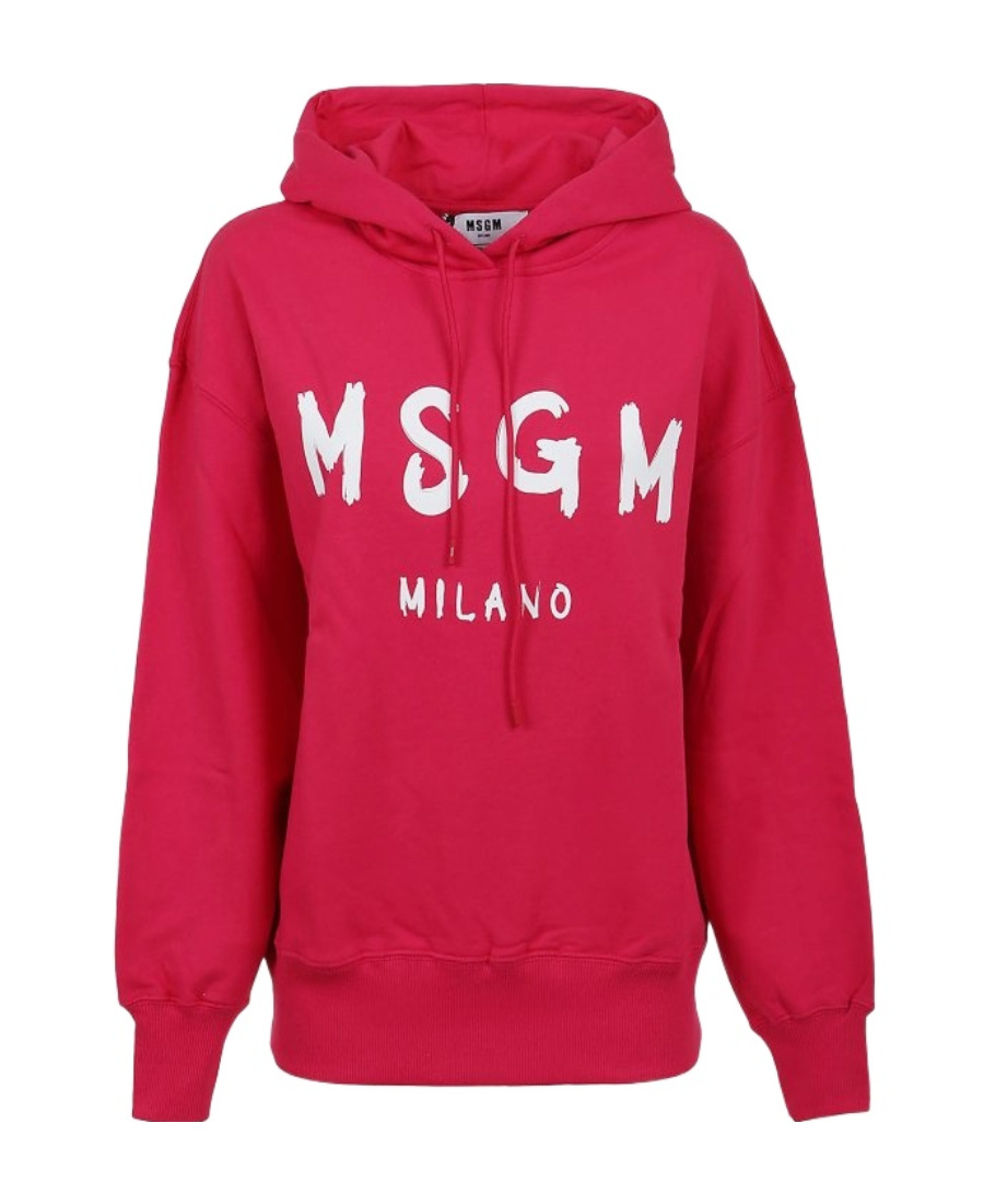 Msgm Logo-print Detail Hoodie In Red