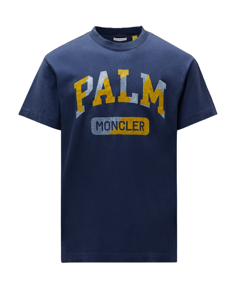 Moncler X Palm Angels Logo Logo Short-sleeved T-shirt In Black