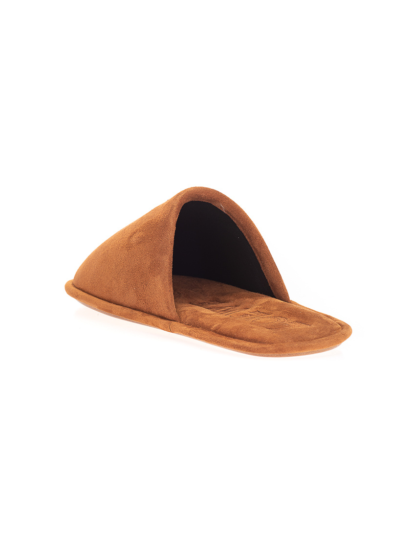 Loewe Logo Embroidered Slippers In Brown