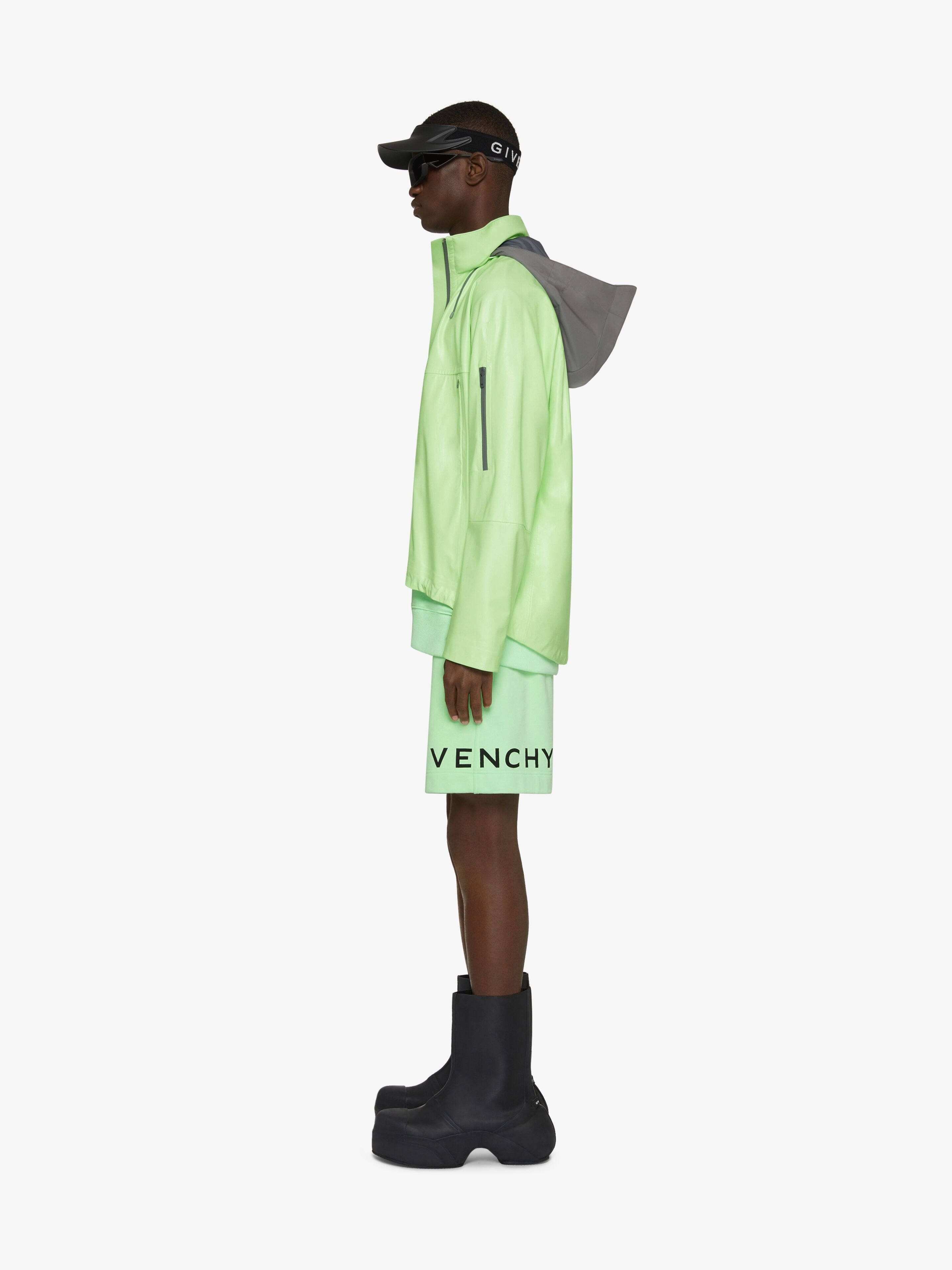 Givenchy Zipper Leather Jacket In Green