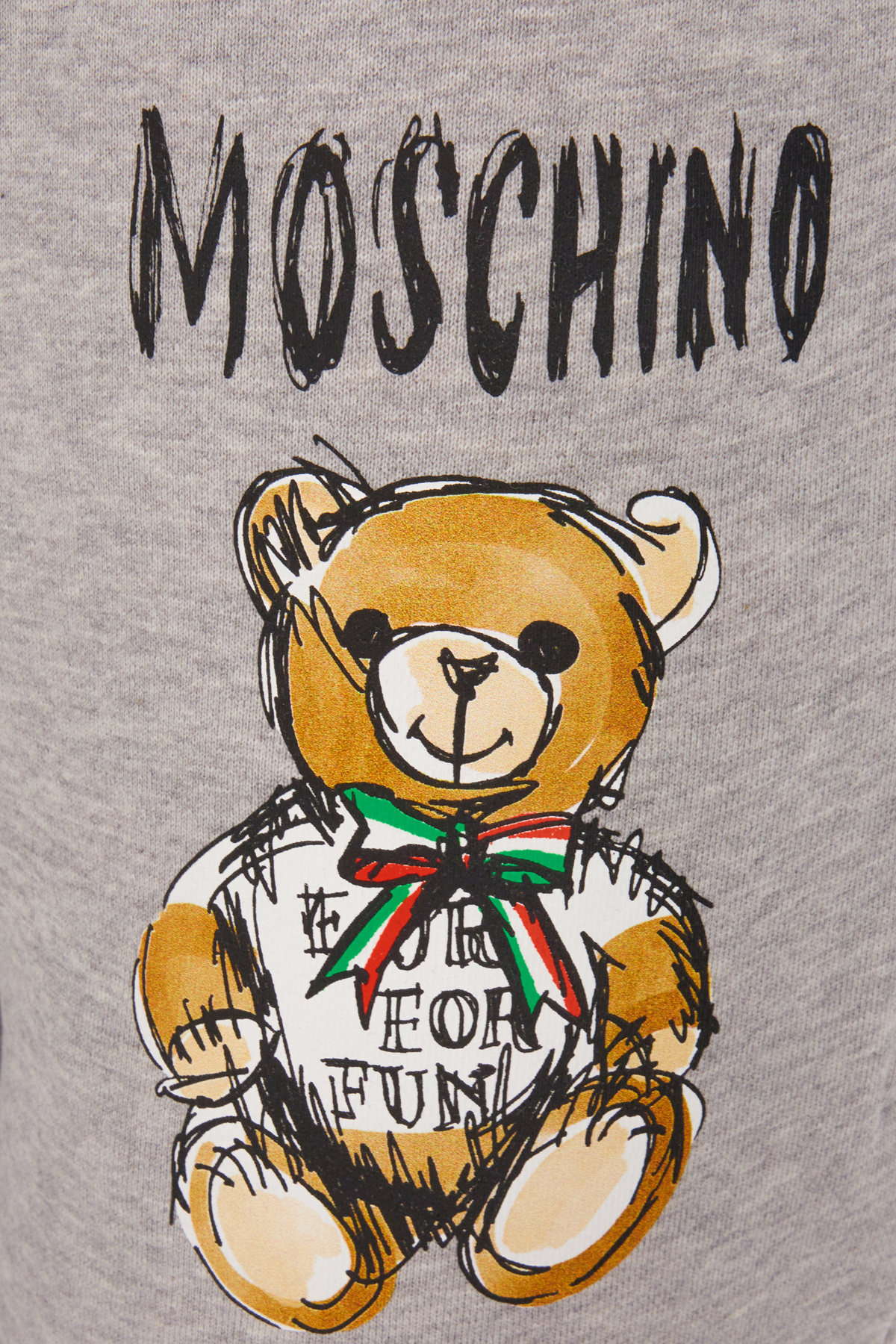 Moschino Grey Cotton Joggers With Teddy Bear Print In Gray