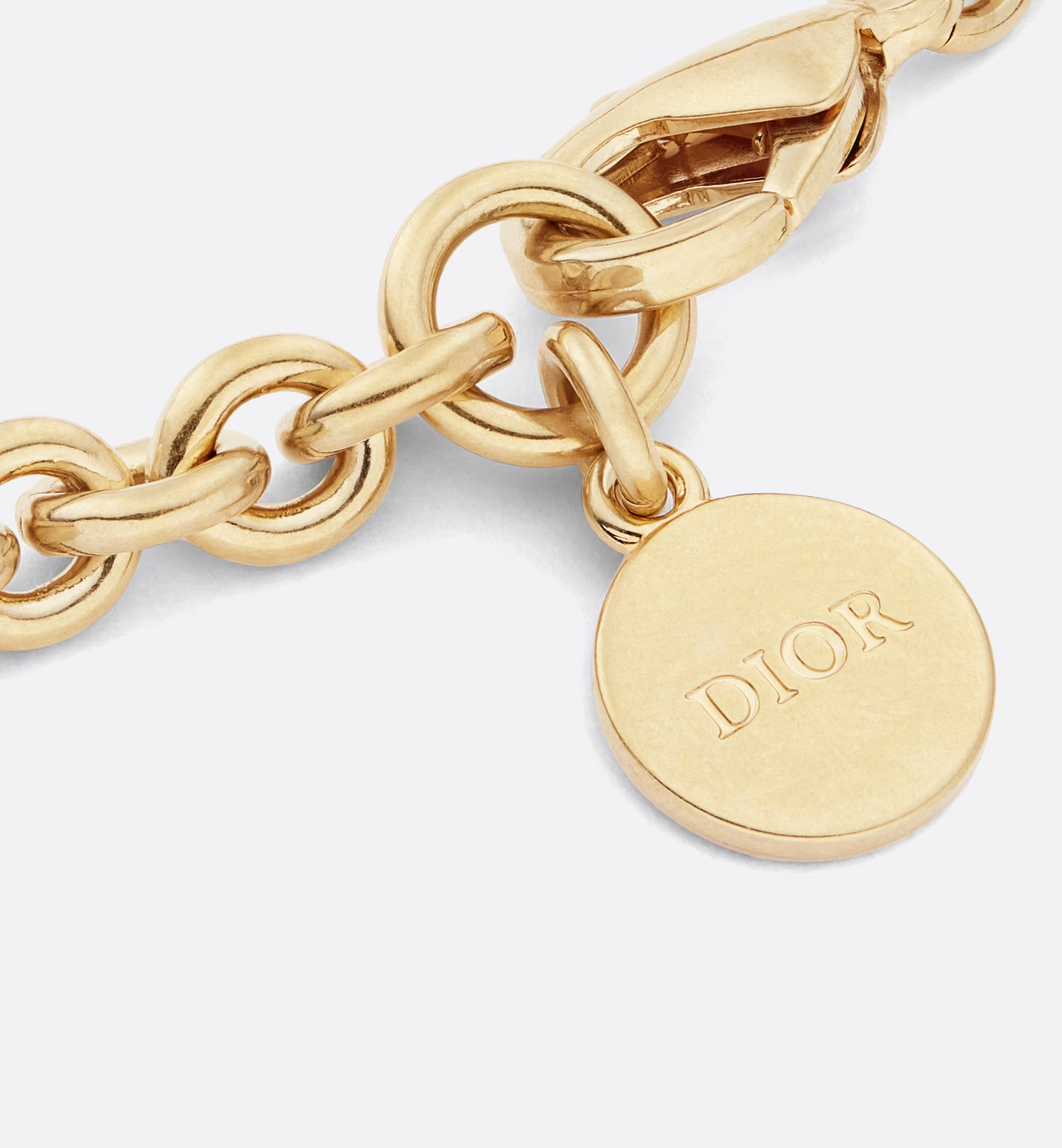 Dior Lock Series Logo Necklace In Yellow