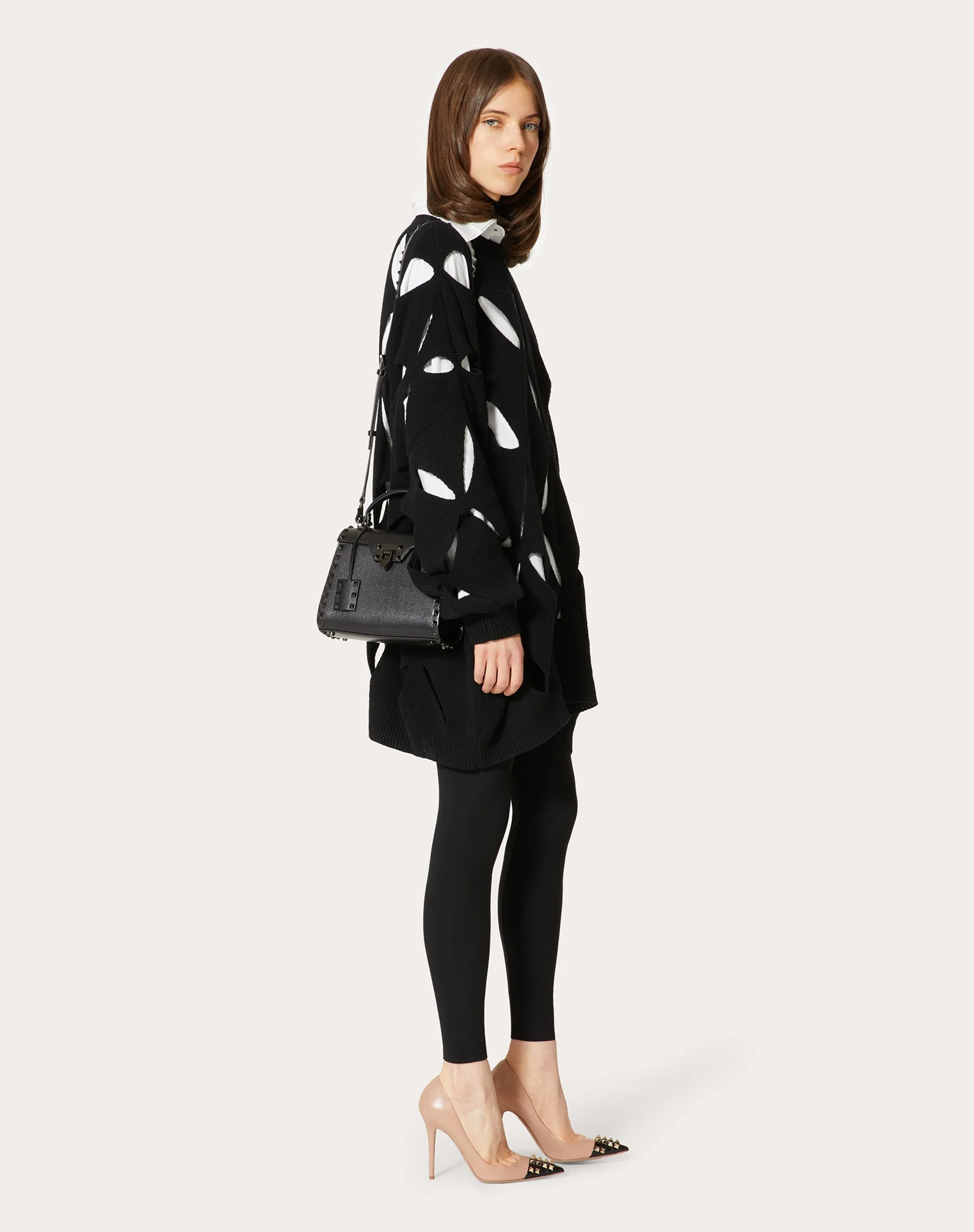 Valentino Logo Waistband Leggings In Black