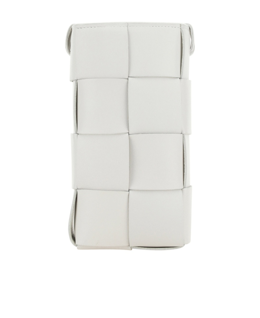 Bottega Veneta Intreccio Slung Mobile Phone Bag In White