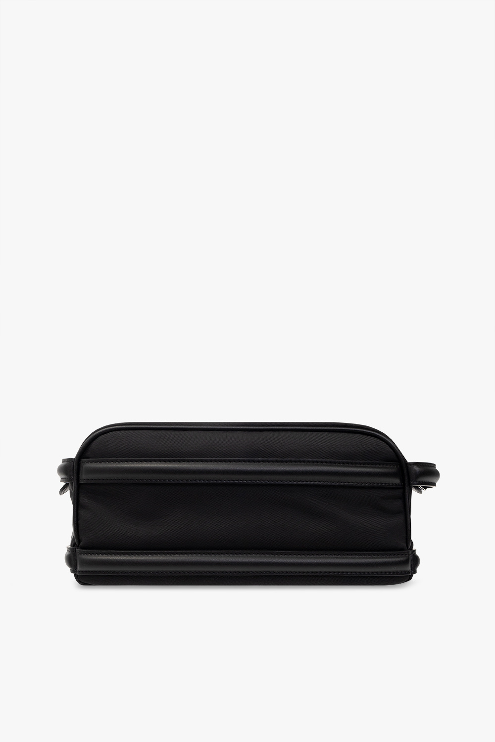 Alexander Mcqueen Black Beauty Case With Harness Detail In Fabric And Leather Man In Black