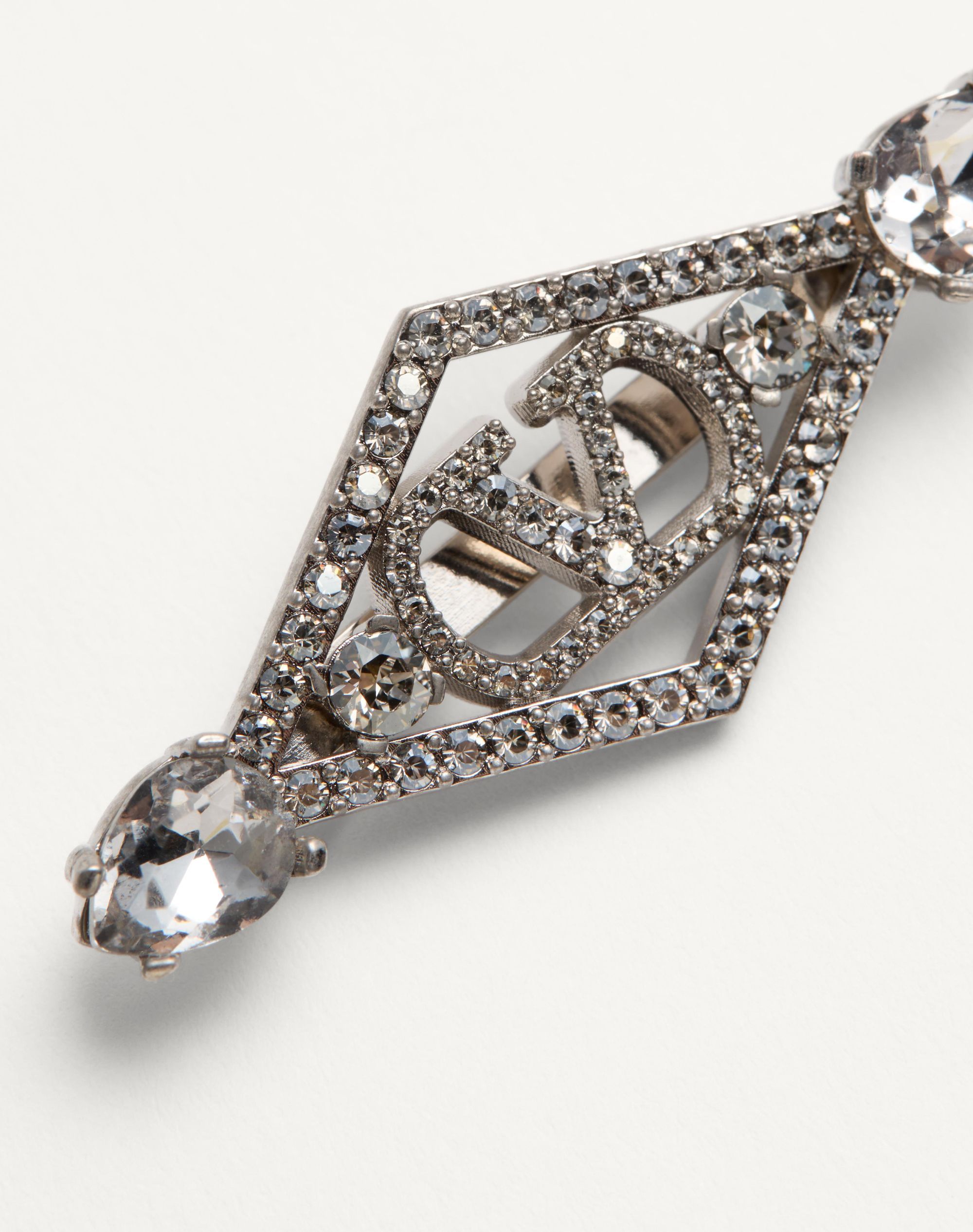Shop Valentino Rêve Radieux Hairclip In Palladium/crystal