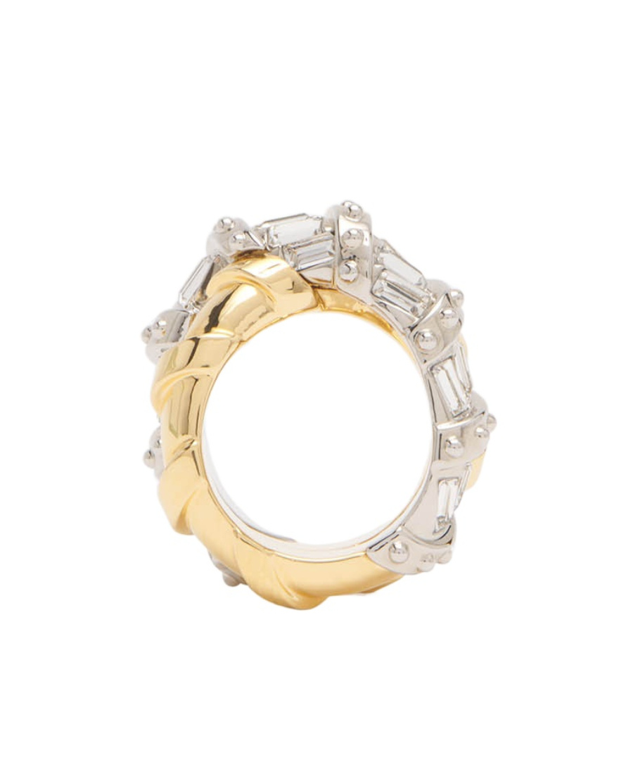 Lanvin Logo Ring In Yellow