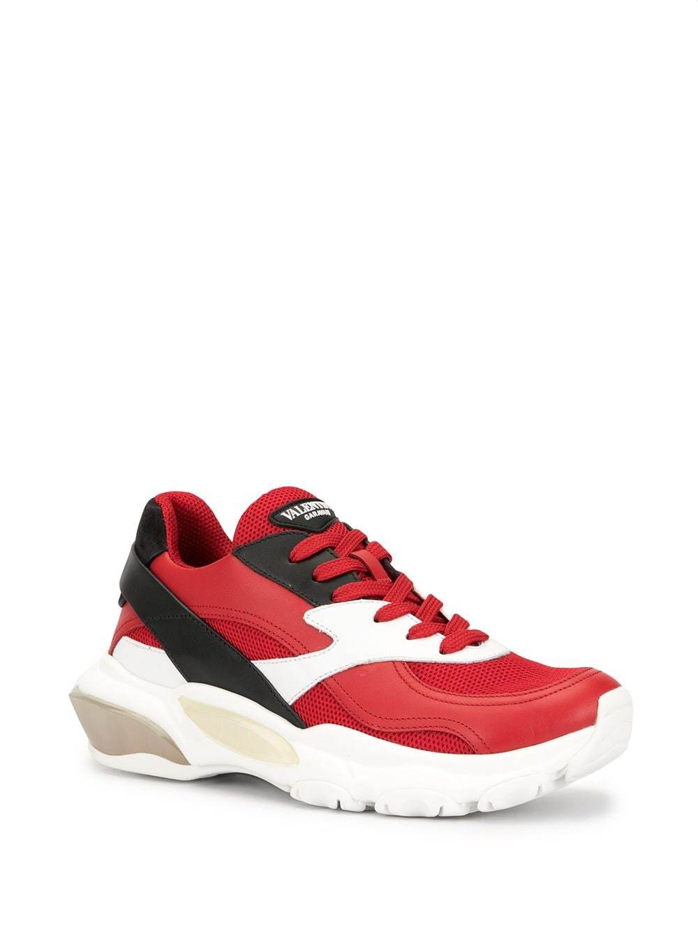 Valentino Mesh Panelled Sneakers In White