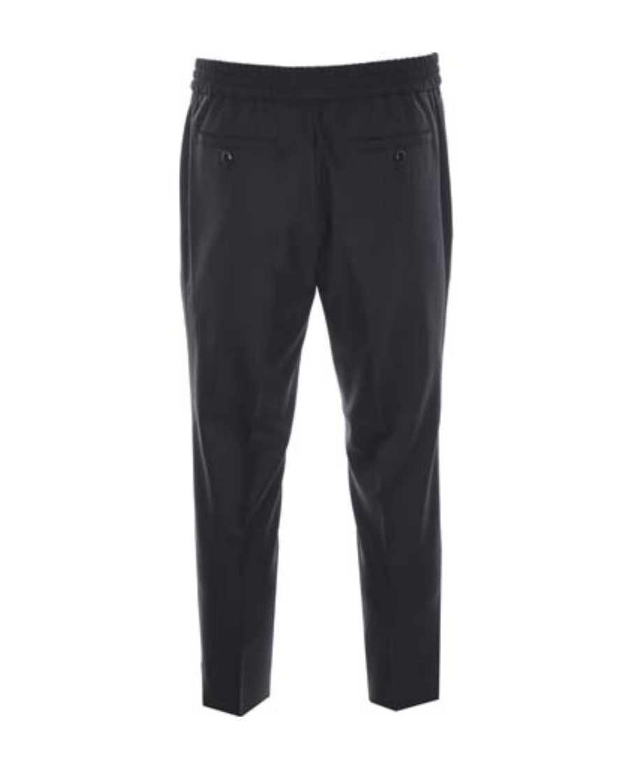 AMI ALEXANDRE MATTIUSSI CROPPED ELASTICATED-WAISTBAND TROUSERS 