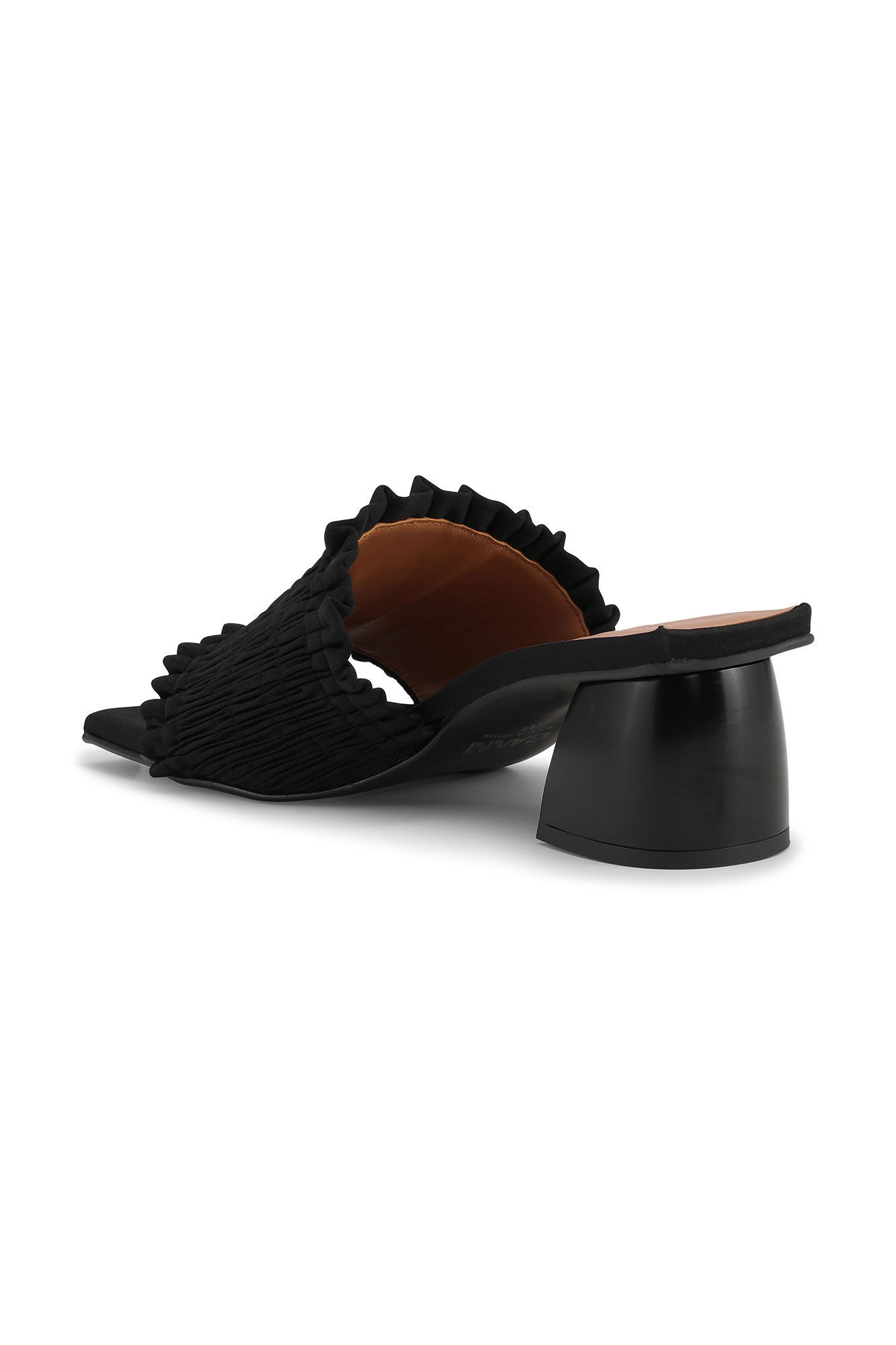 Ganni Smock 65mm Kitten-heel Mules In Black