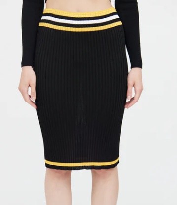 Prada Elastic Waist Skirt In Black