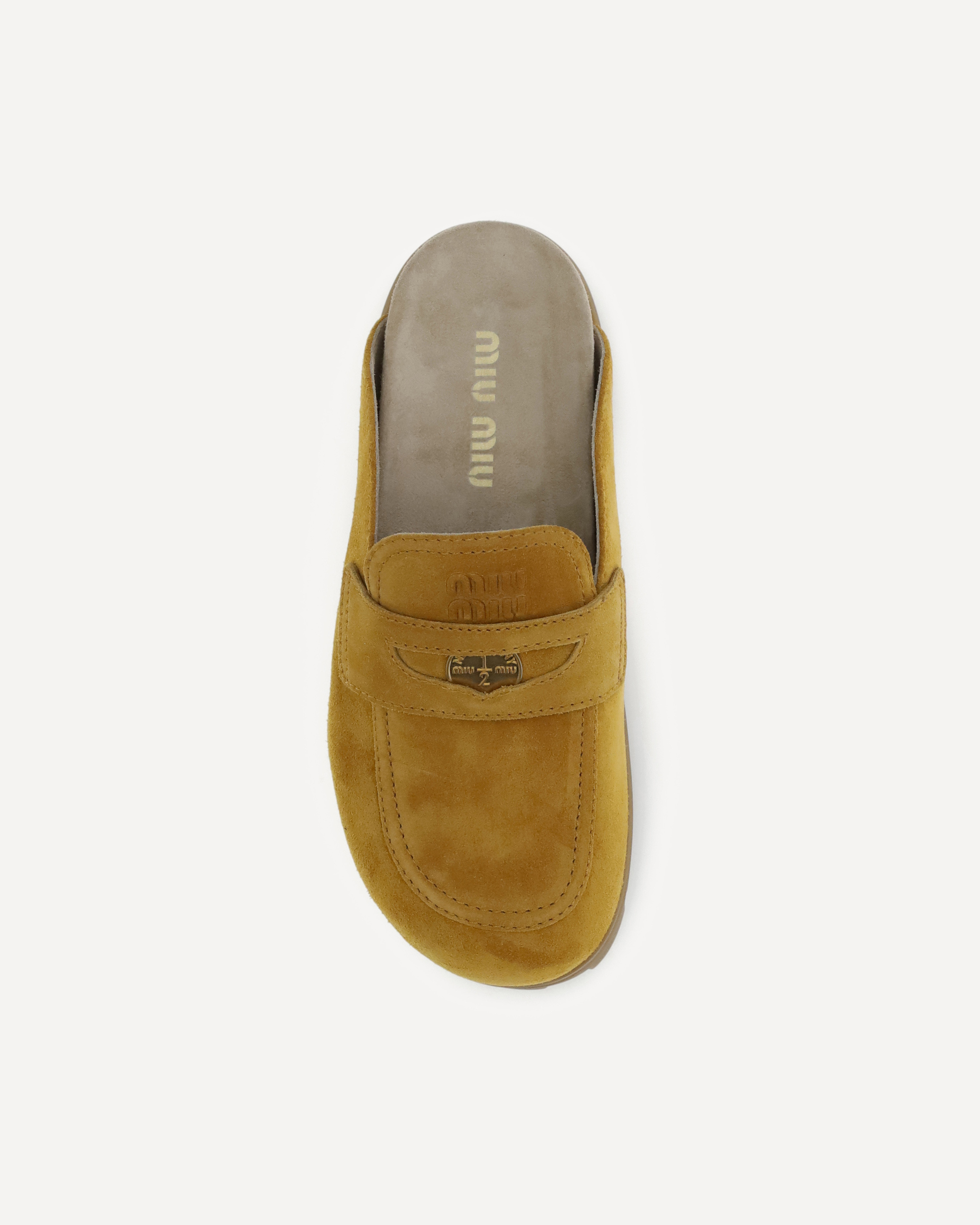 Miu Miu Round-toe Mules In Brown