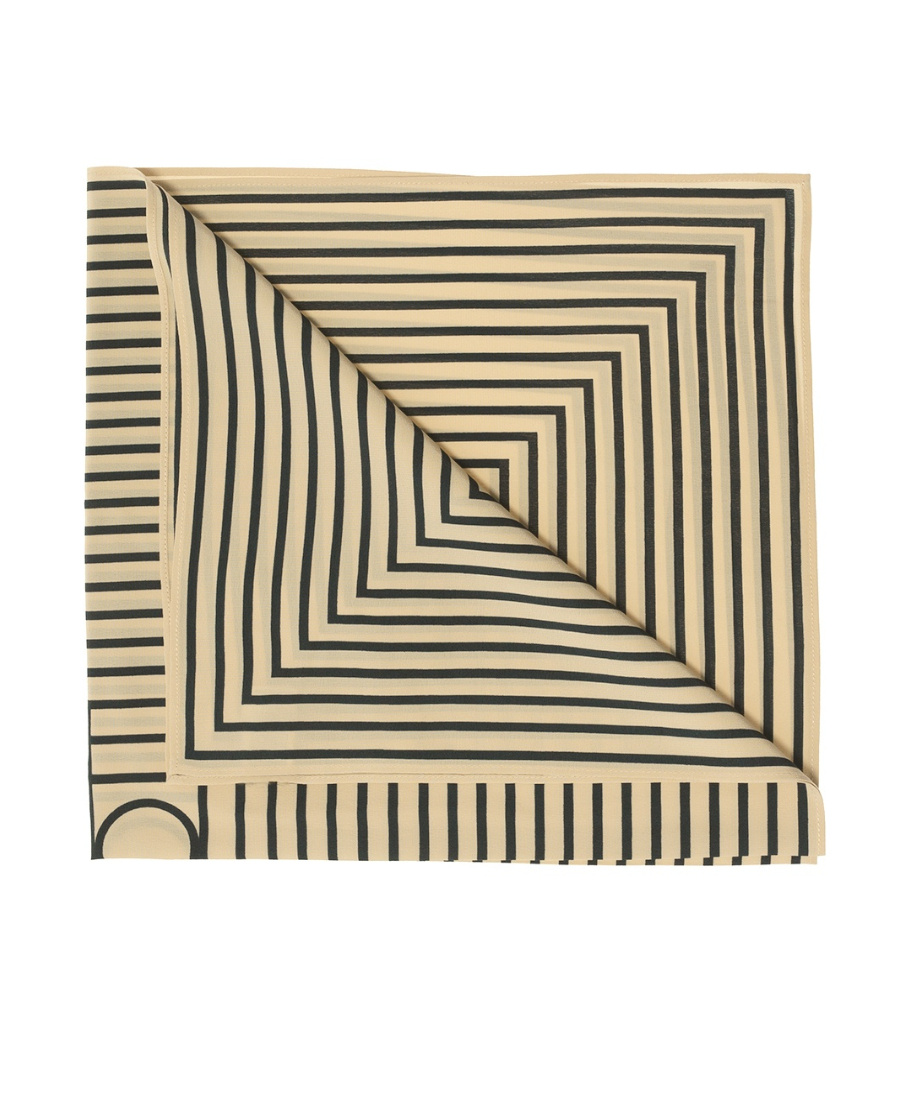 Totême Stripe Printed Silk Scarf In Brown