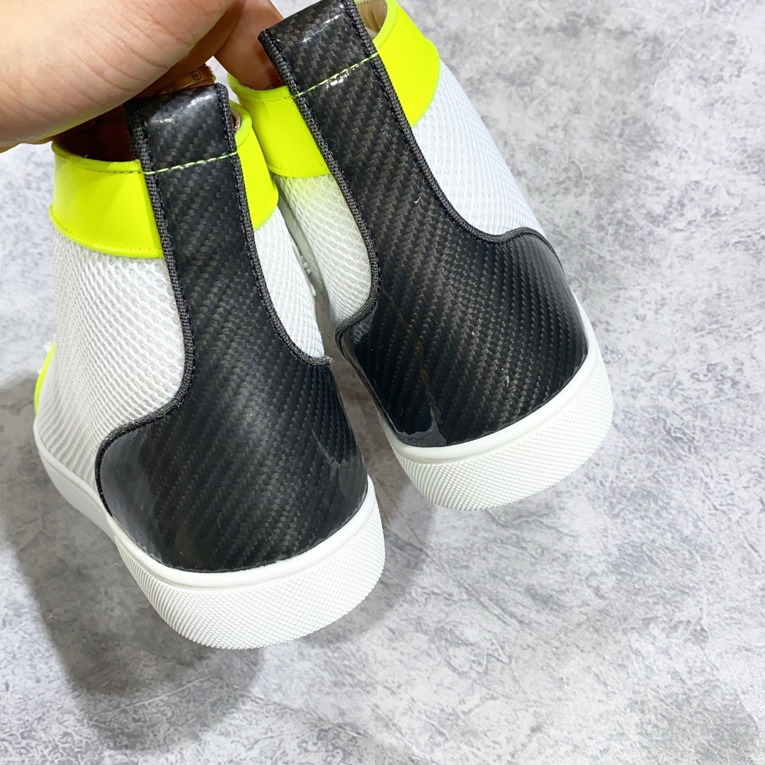 Christian Louboutin Stitching Riveted Leisure Sports Shoes In White