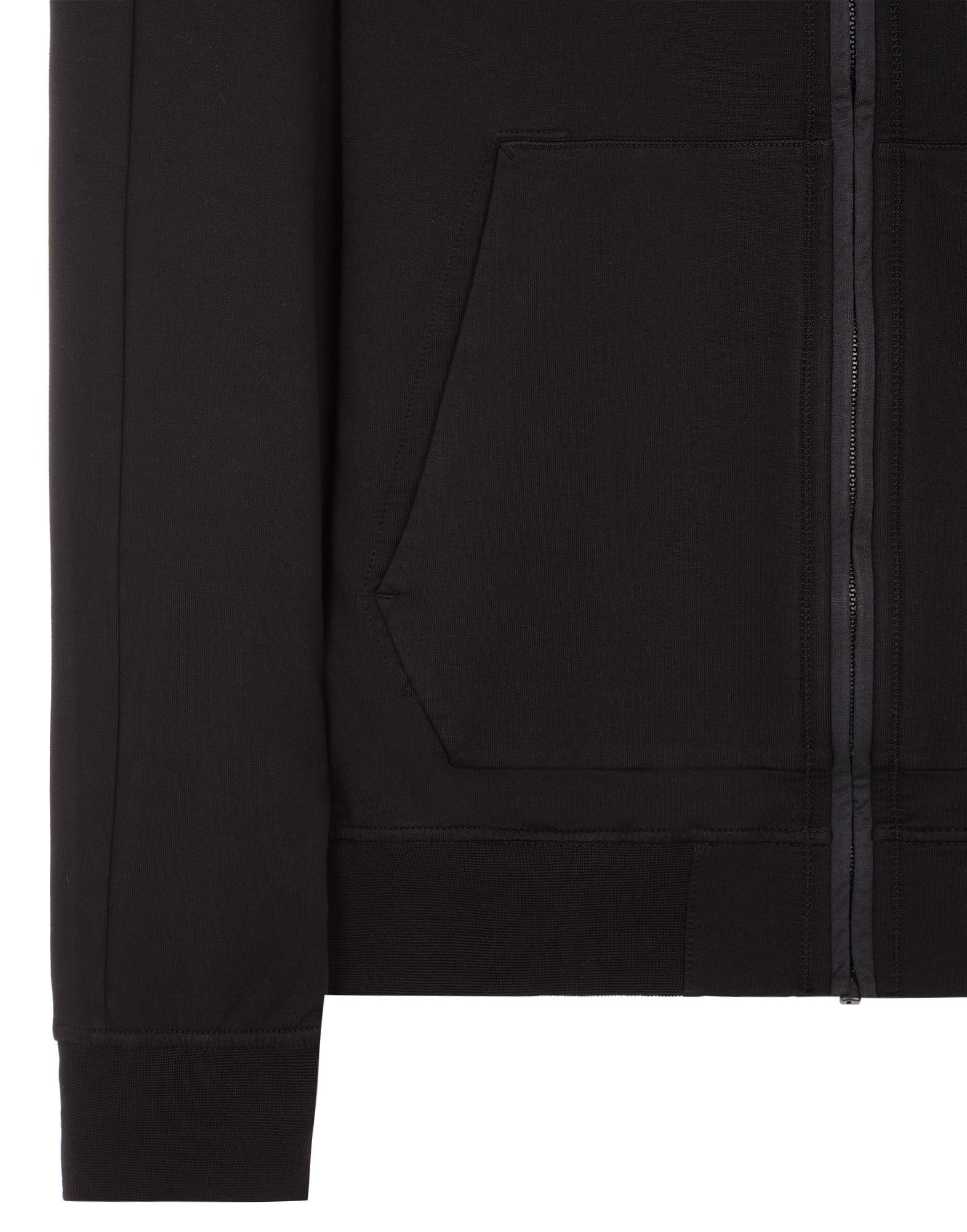 Stone Island Compass-badge Zip-up Sweatshirt In Black