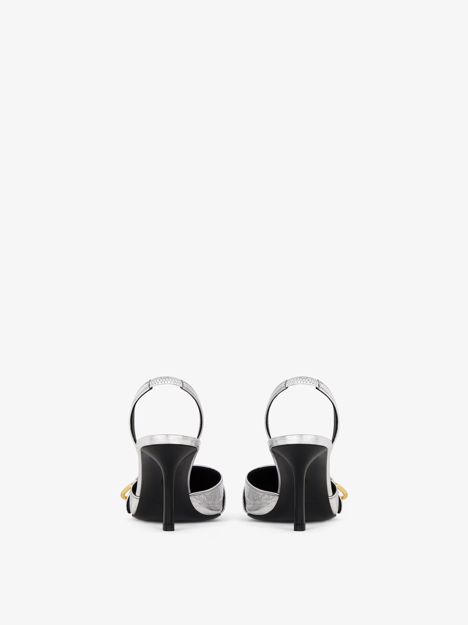 Givenchy Voyou Metallic Buckle Slingback Pumps In White