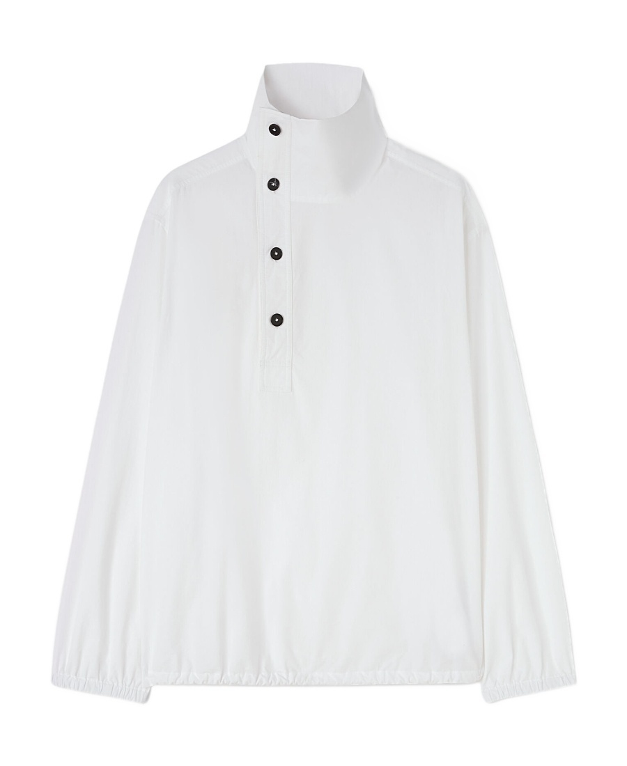 Jil Sander Funnel-neck Asymmetric Blouse In White