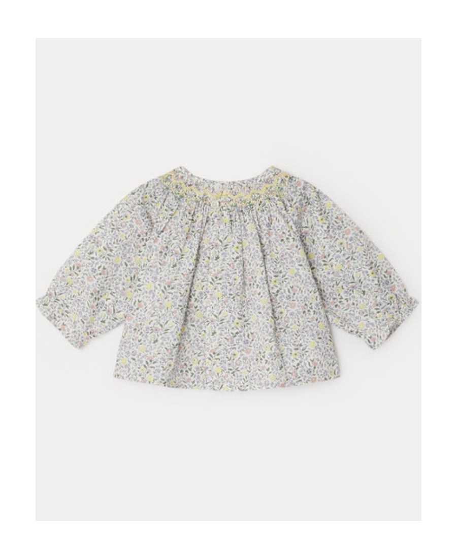 Bonpoint Griotte Smockee Blouse In Gray