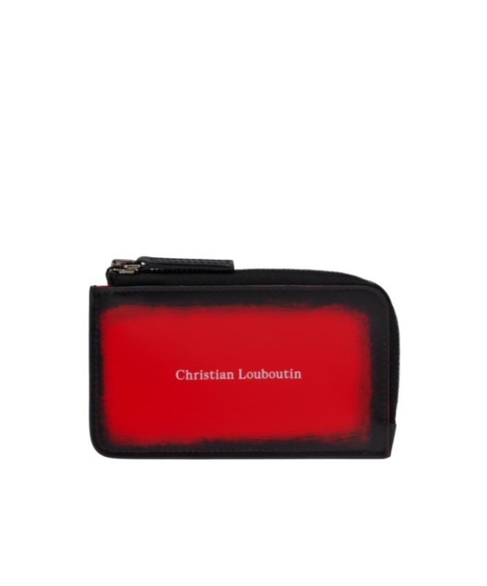 Christian Louboutin Zipper Card Holder In Red