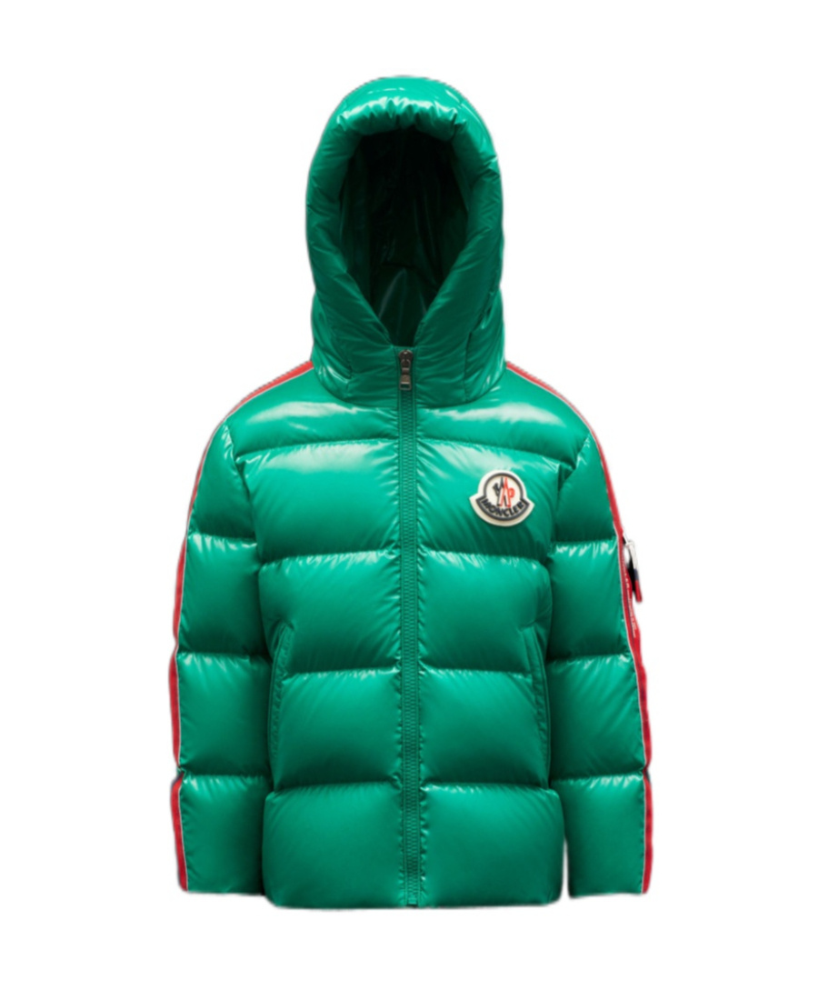 Moncler Logo-patch Puffer Coat In Green