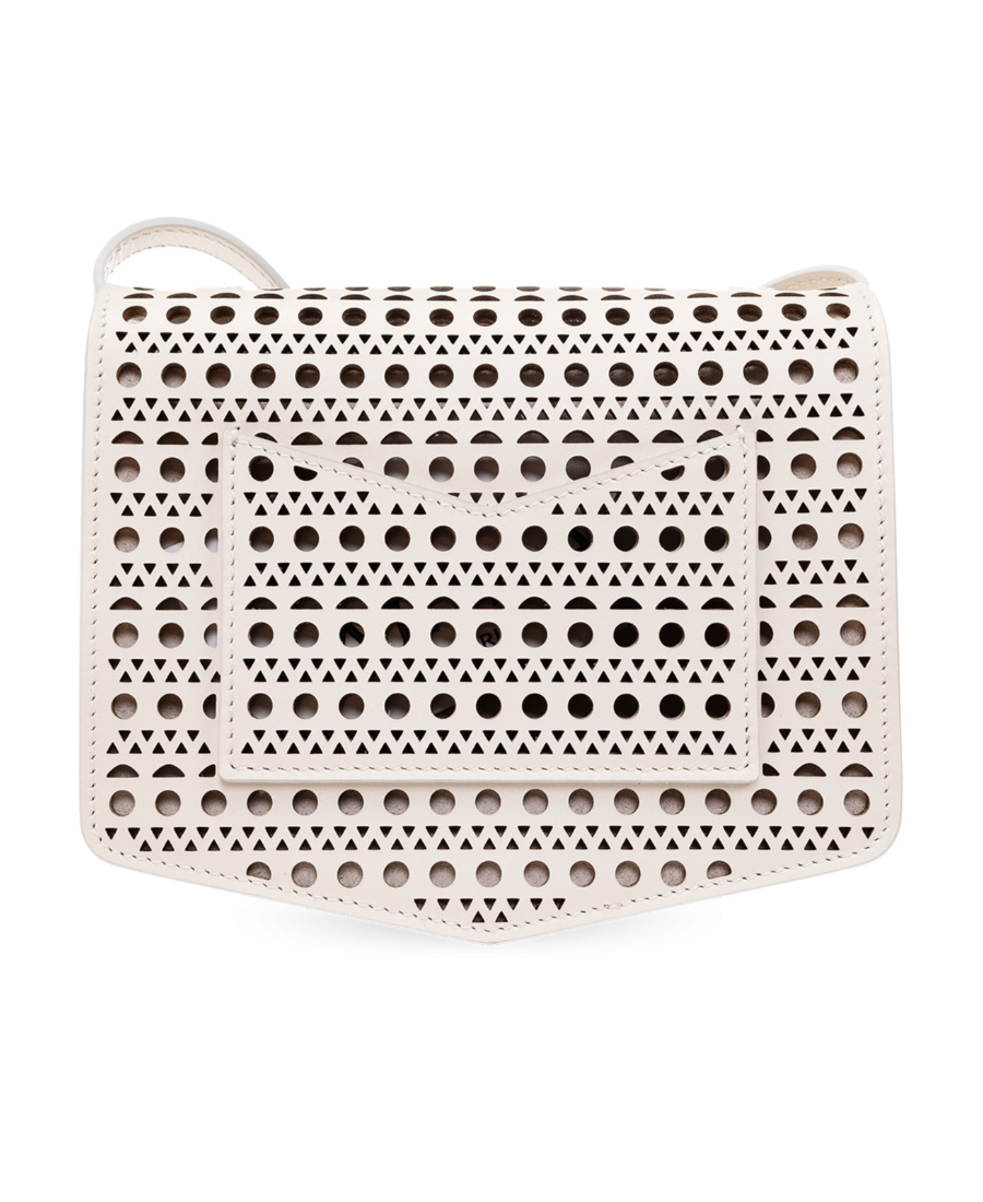 Shop Alaïa Logo Shoulder Bag In White