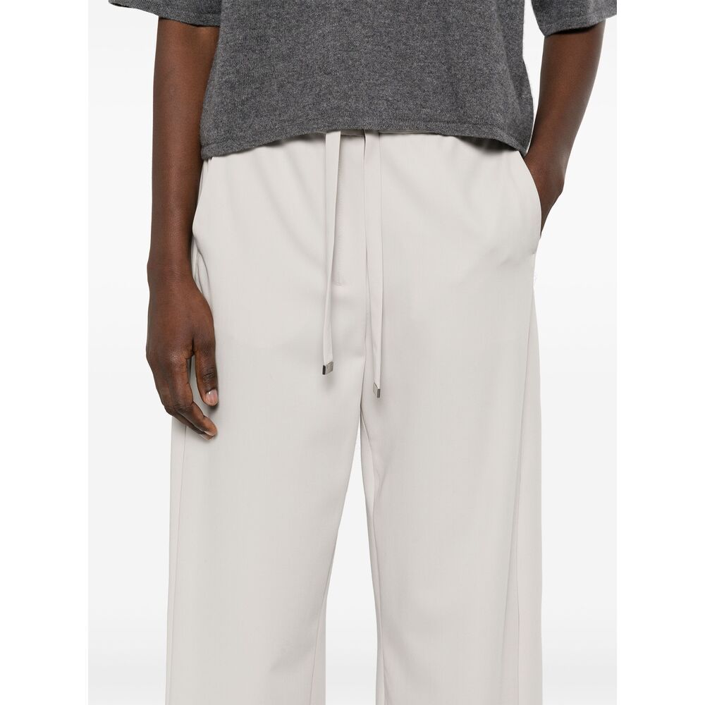 Max Mara Drawstring Wool Jogging Pants In White