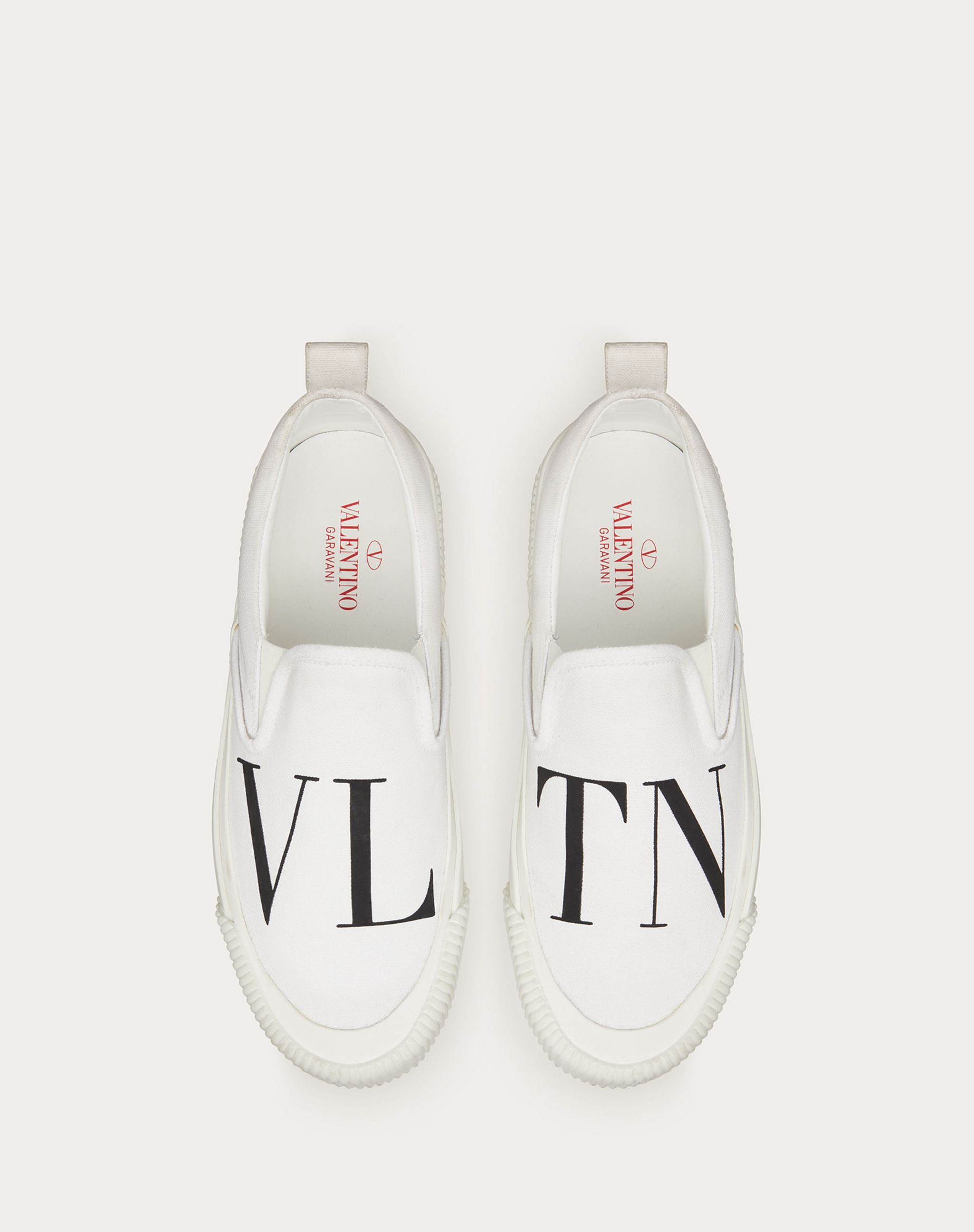 Valentino Vltn Canvas Slip-on Sneaker In White