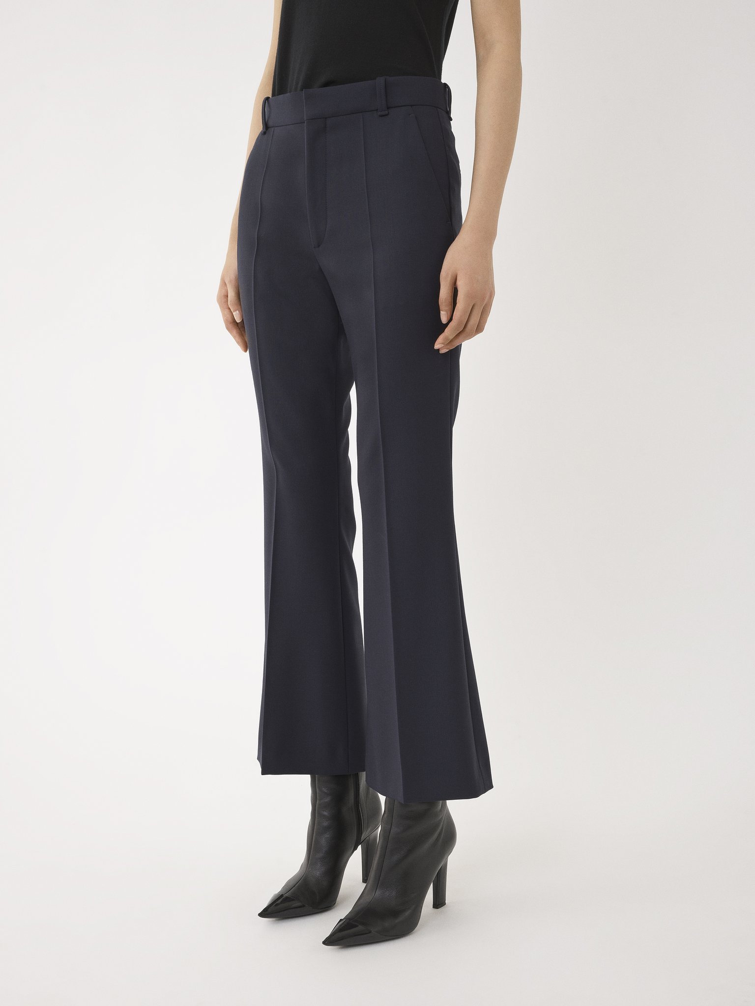 CHLOÉ MID-RISE CROPPED TAILORED TROUSERS 