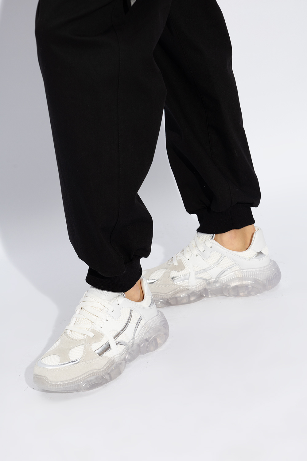Moschino Chunky Lace-up Sneakers In White