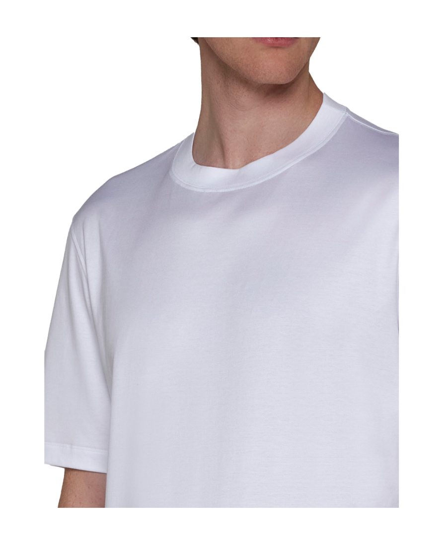 Brunello Cucinelli Cotton Jersey Crew Neck T-shirt With Faux-layering Clothing In White