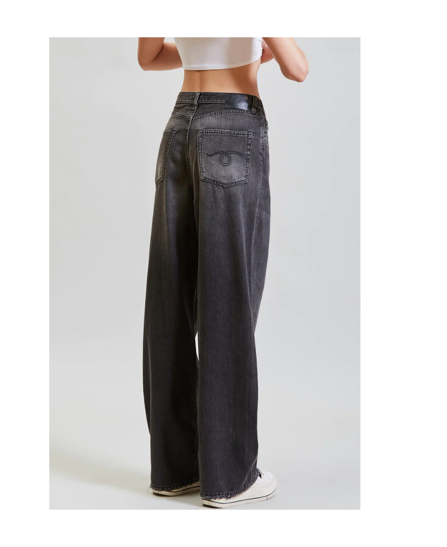 R13 Ellery Wide-leg Jeans In Black