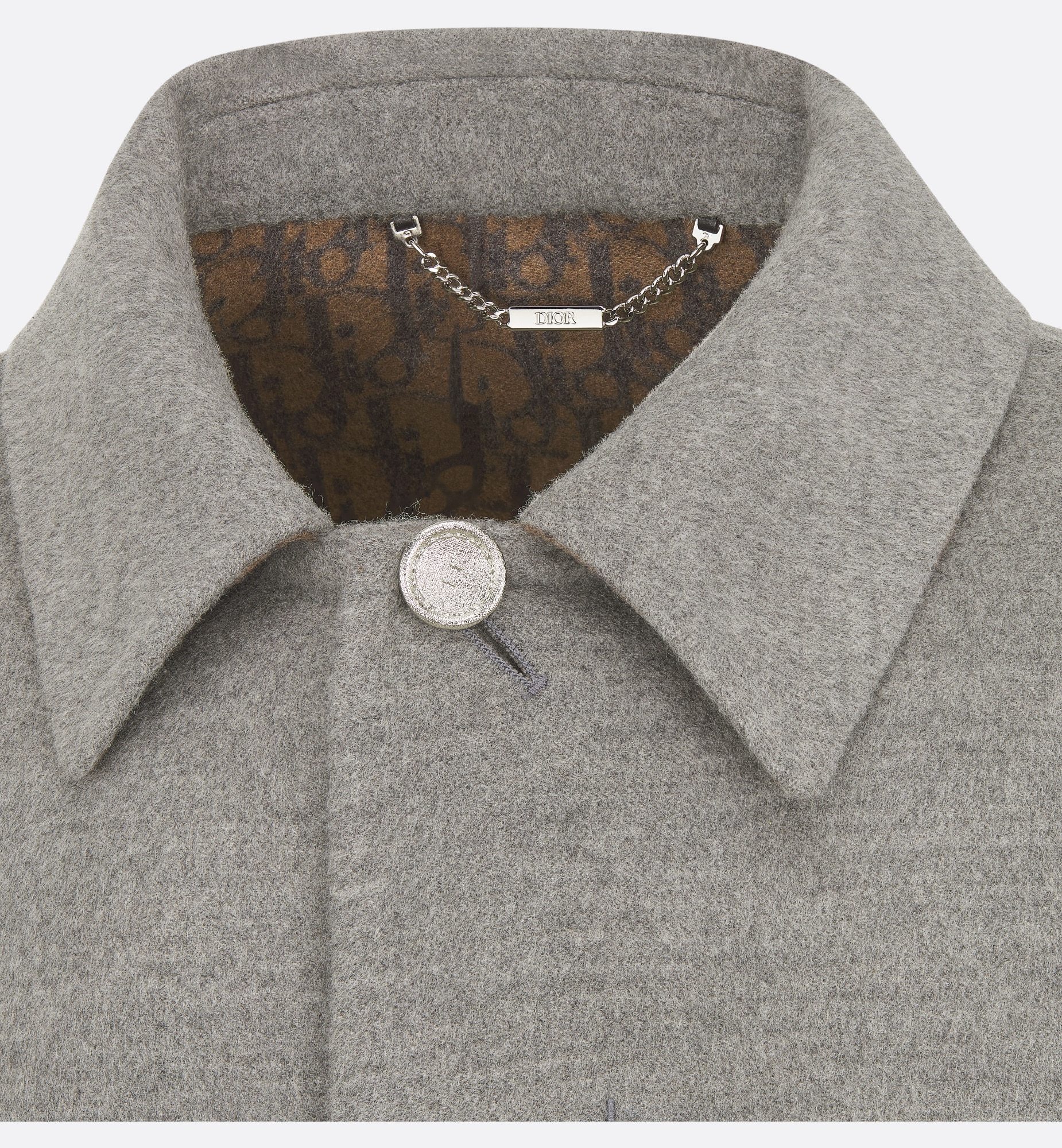 Dior Lapel Long-sleeved Casual Jacket In Gray