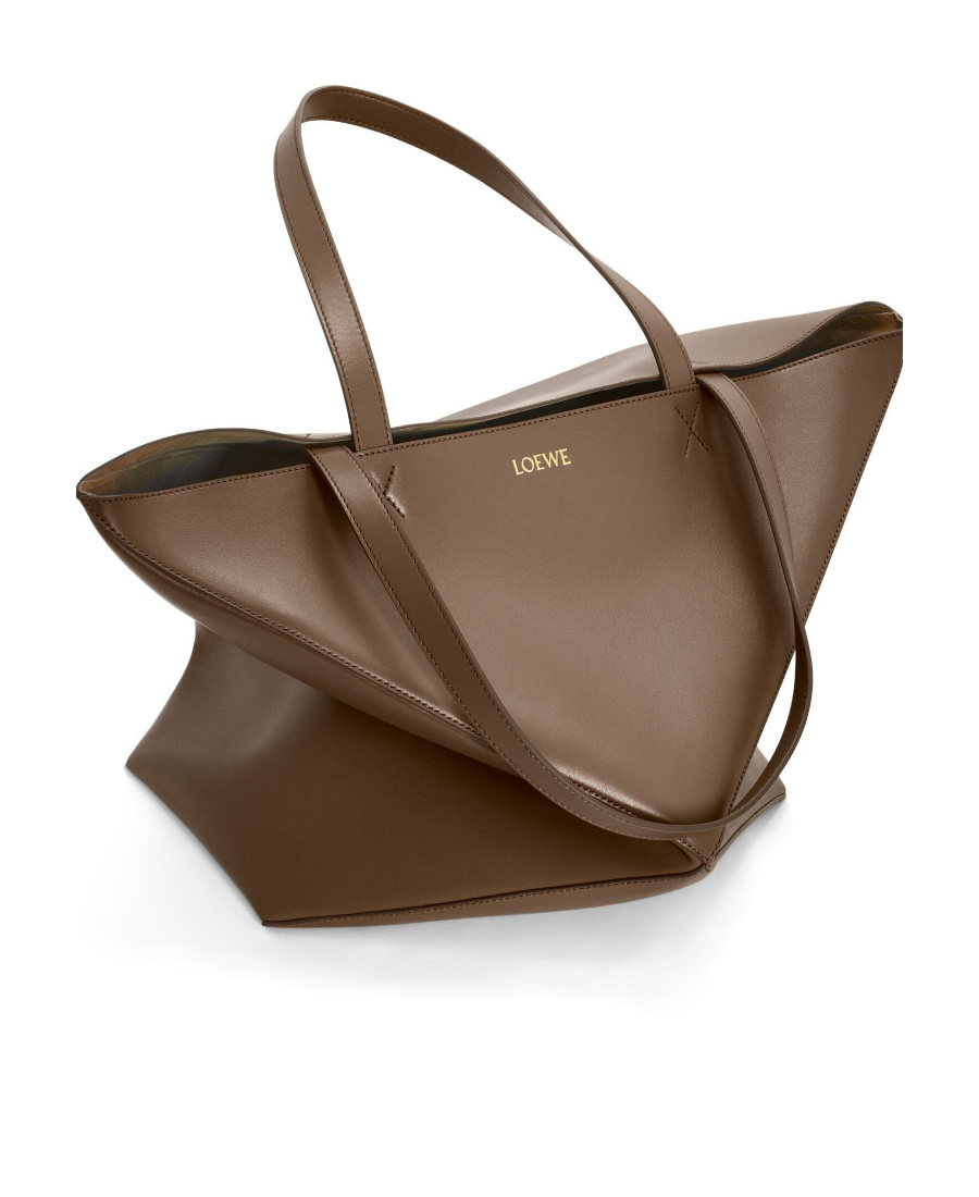 Loewe Puzzle Fold Large Tote Bag In Brown