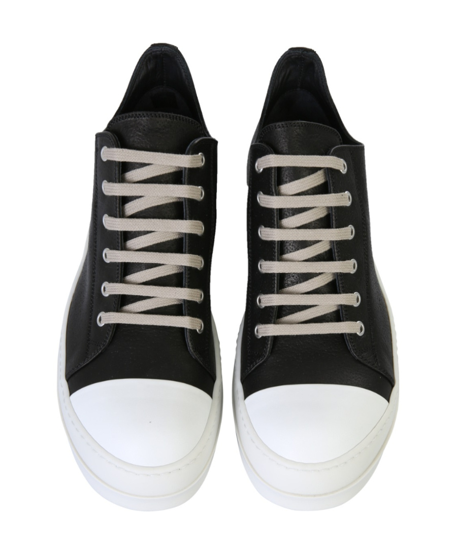 Rick Owens Lace-up Low-top Sneakers In Black