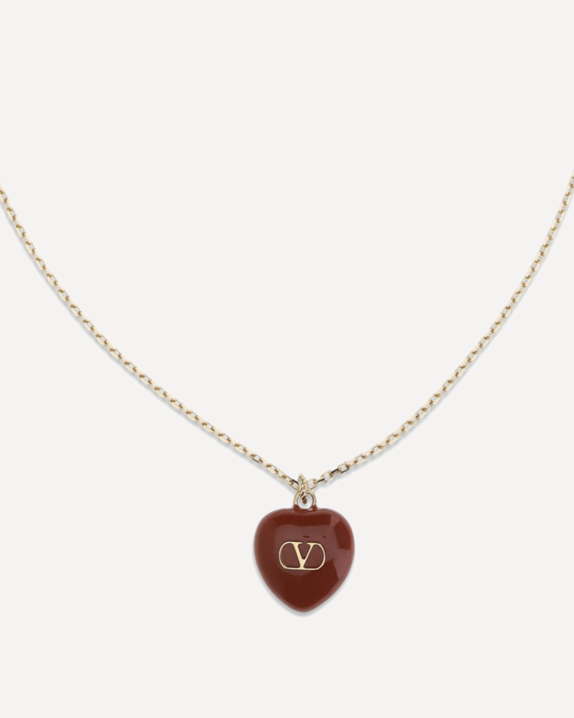 Valentino Logo Necklace In Metallic