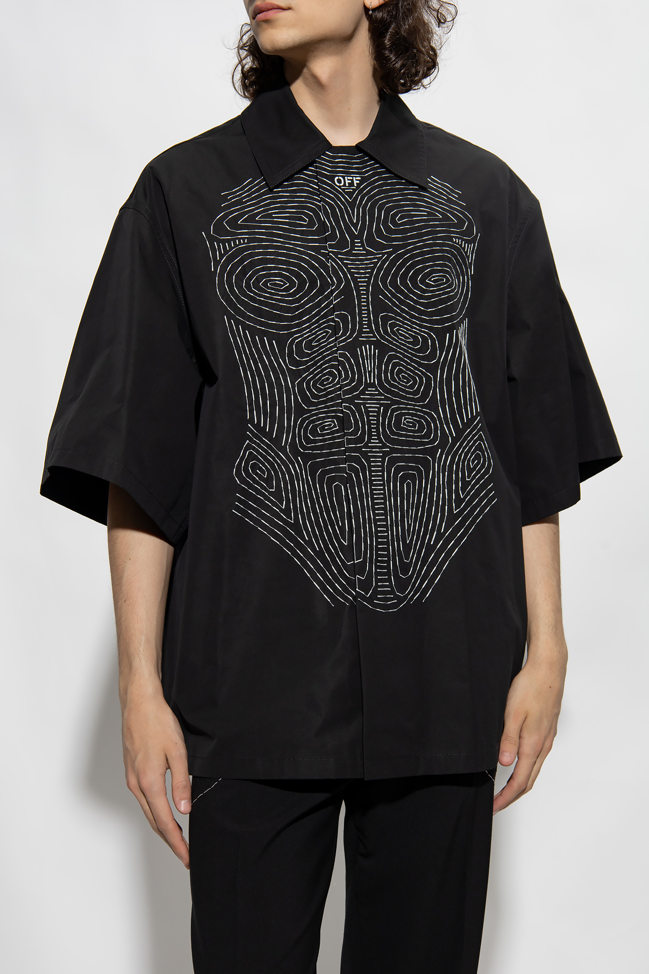 Off-white Off White Black Poplin Shirt In Black