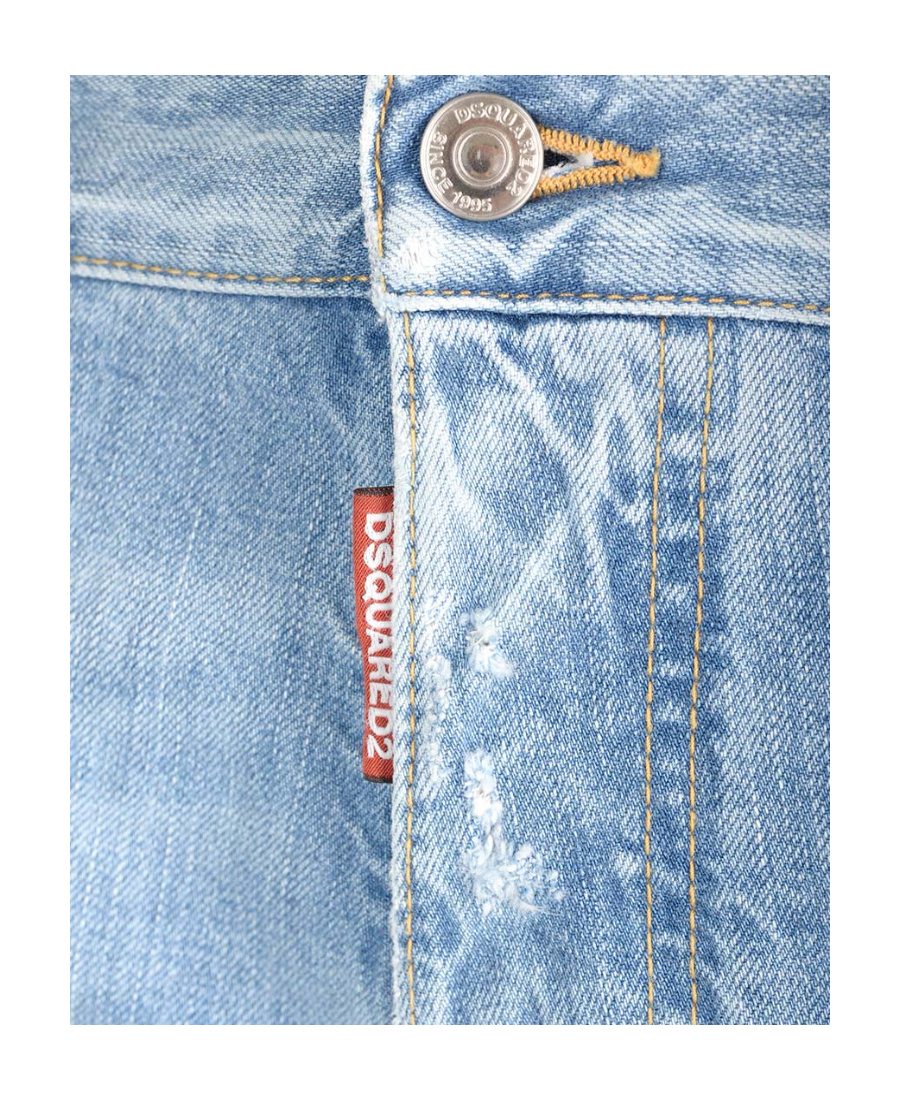 Dsquared2 Distressed Five-pocket Cotton Stretch Jeans In Blue