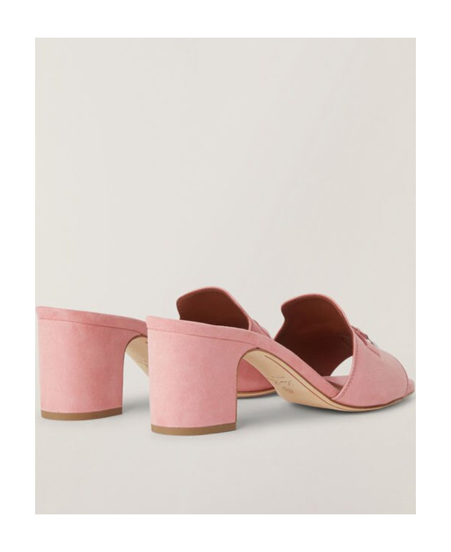 Shop Loro Piana Suede Open-toed High-heeled Sandals In Pink